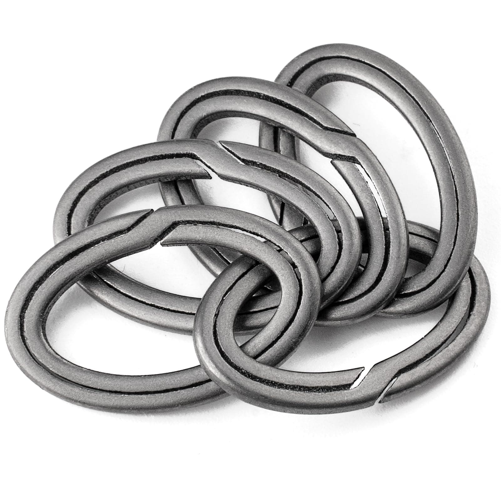 TISURTISUR Oval Titanium Key Rings Bulk, Heavy Duty Quick Release Side Pushing Split Keyring Keychain,Strong Key Chain Rings