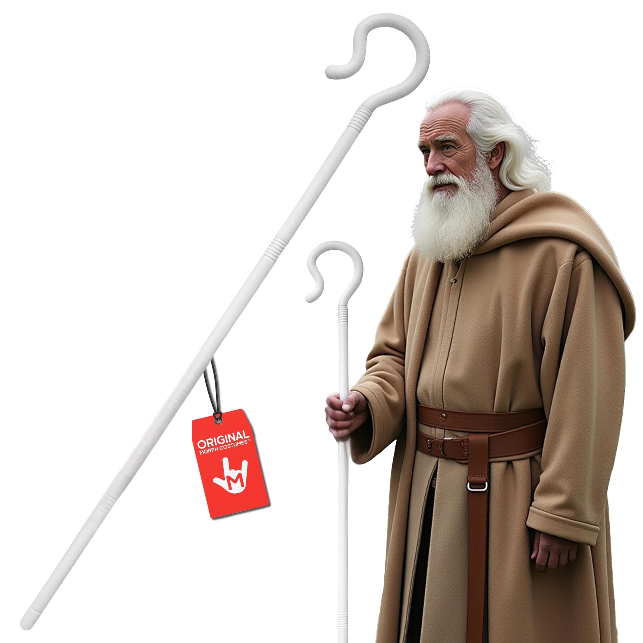 Morph Noveltied Plastic Shepherds Hook Prop Staff Cane Walking Stick - Nativity Play Costume Accessory, 59"