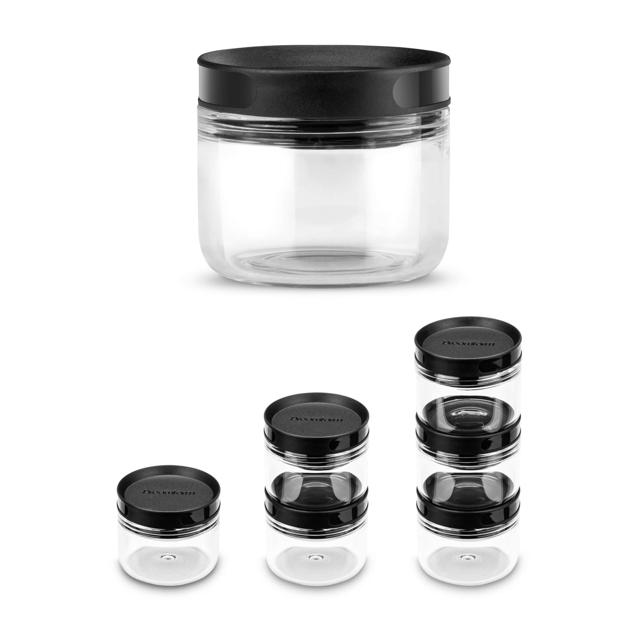 Dreamfarm Ortwo Lite Replacement Jars | Refillable Grinder | Salt, Pepper and Spice Mill Replacement Jars | Black, 2oz