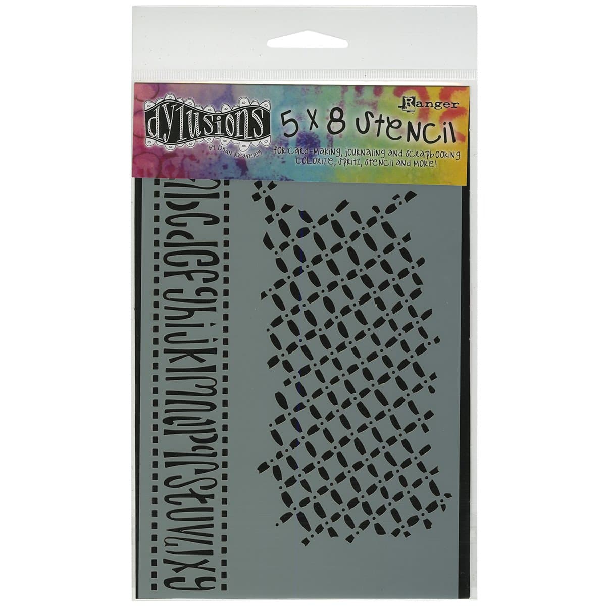 Dylusions Stencils 5 x 8-inch Alphabet Border Stencils,