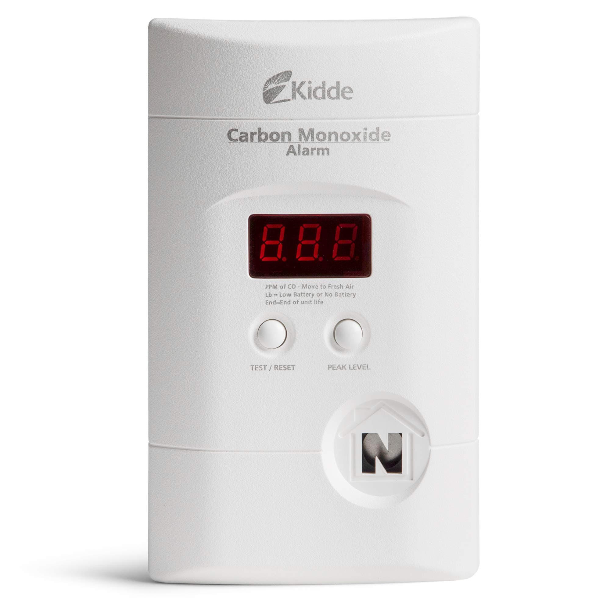 Kidde Carbon Monoxide Detector, Plug-In with 9V Battery Backup, Digital Display, 85 dB Alarm, LED Status Light Indicators, 3rd Edition