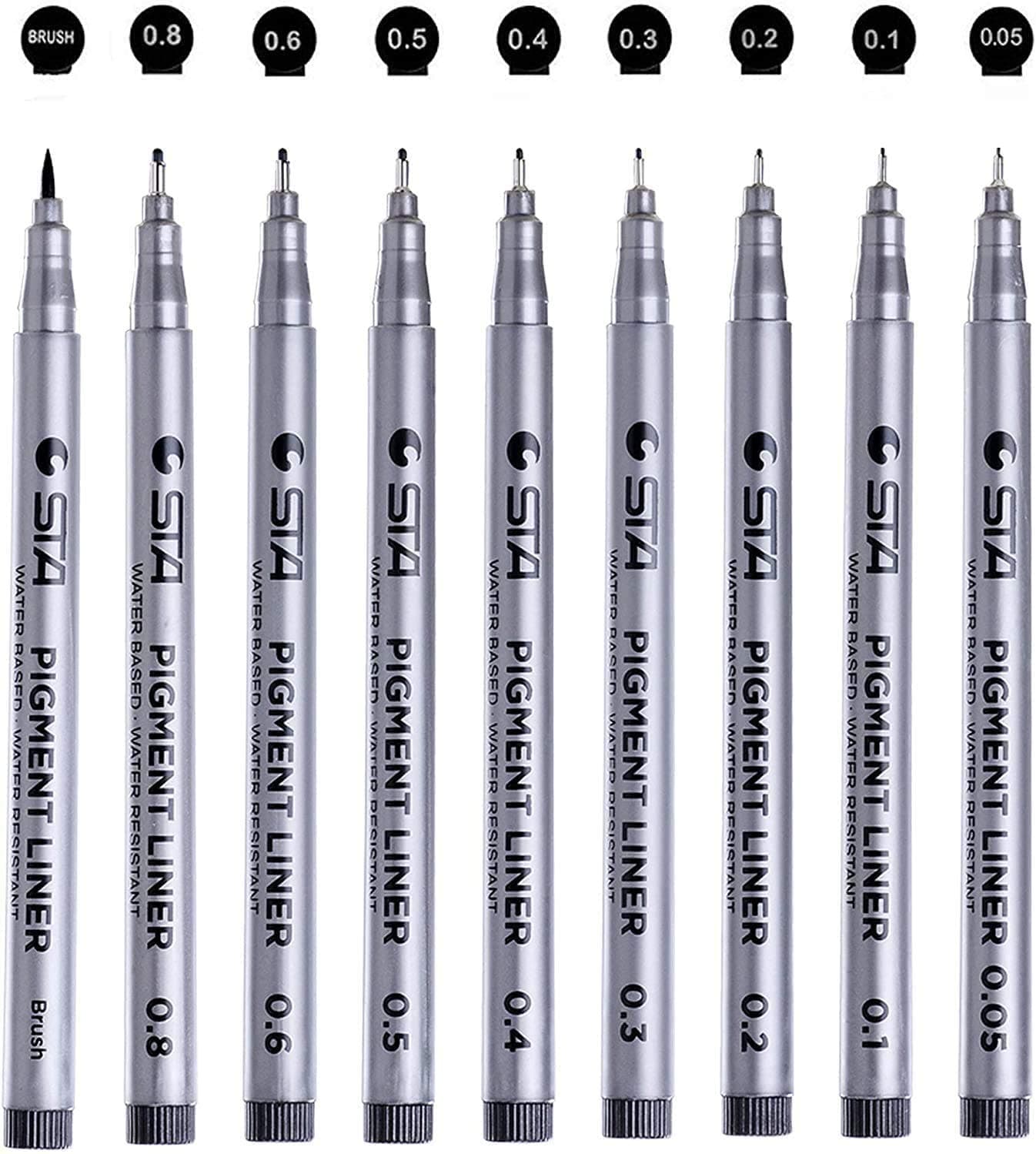 Chukchi 9pcs Fine Line Colored Sketch Writing Drawing Pen Set for Bullet Journal, Journal Supplies, Planner Note Taking and Coloring Book