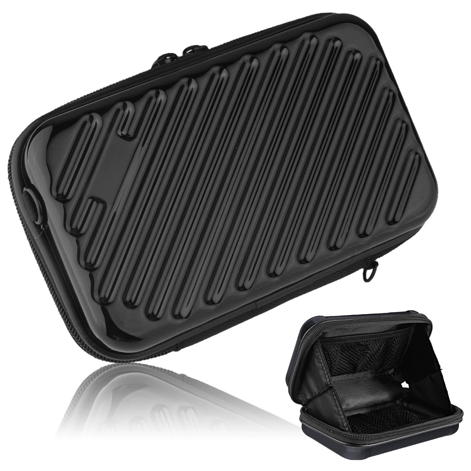 Ctbd Hard Drive Bag Compact Protective Case Travel Storage Carrying Case Bag Pouch for Cell Phone iPad Accessories USB Cables Power Banks Hard Disk 2.5" Portable External Device (Black)