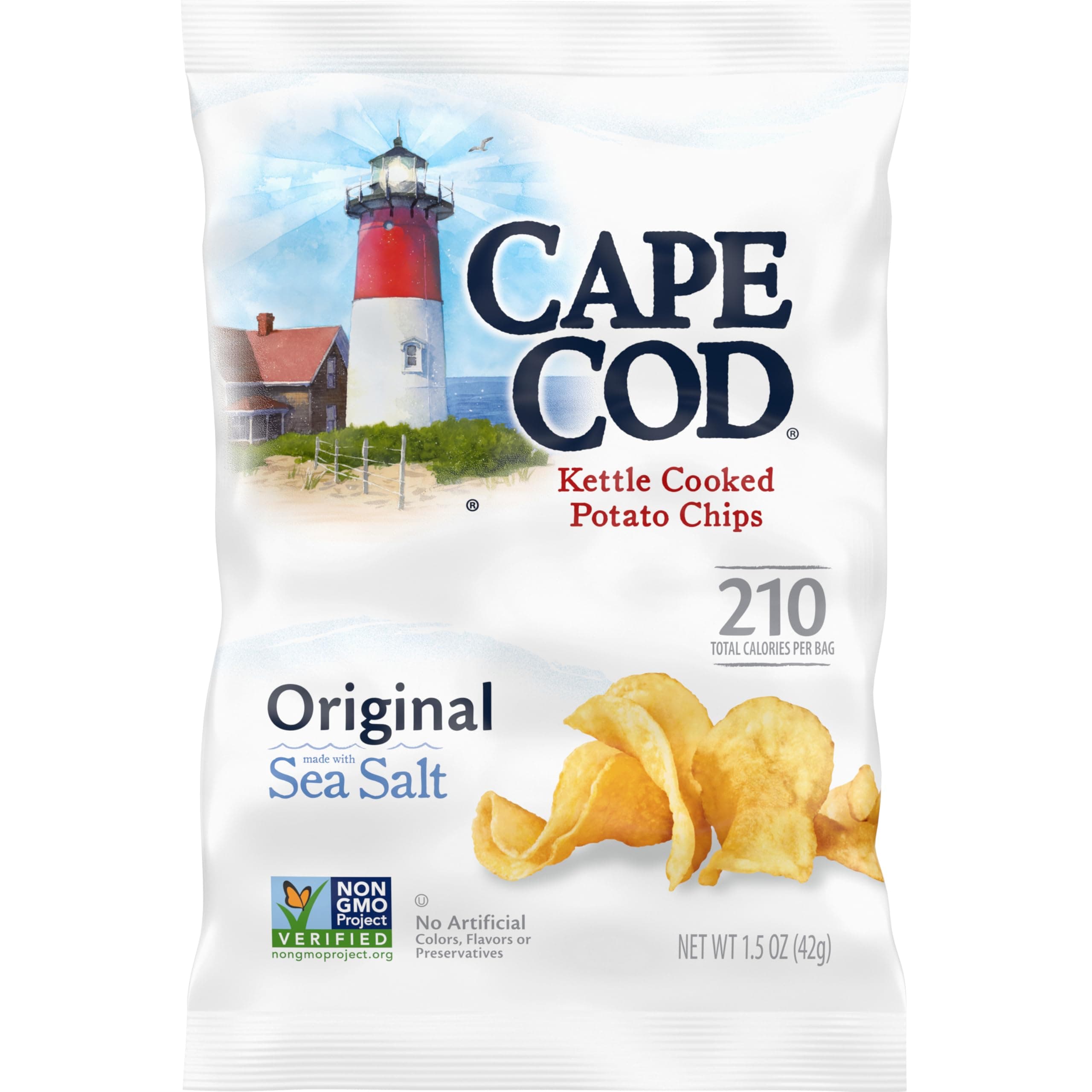 Potato Chips, Original Kettle Cooked Chips, Snack Bags 1.5 Oz (56 count)