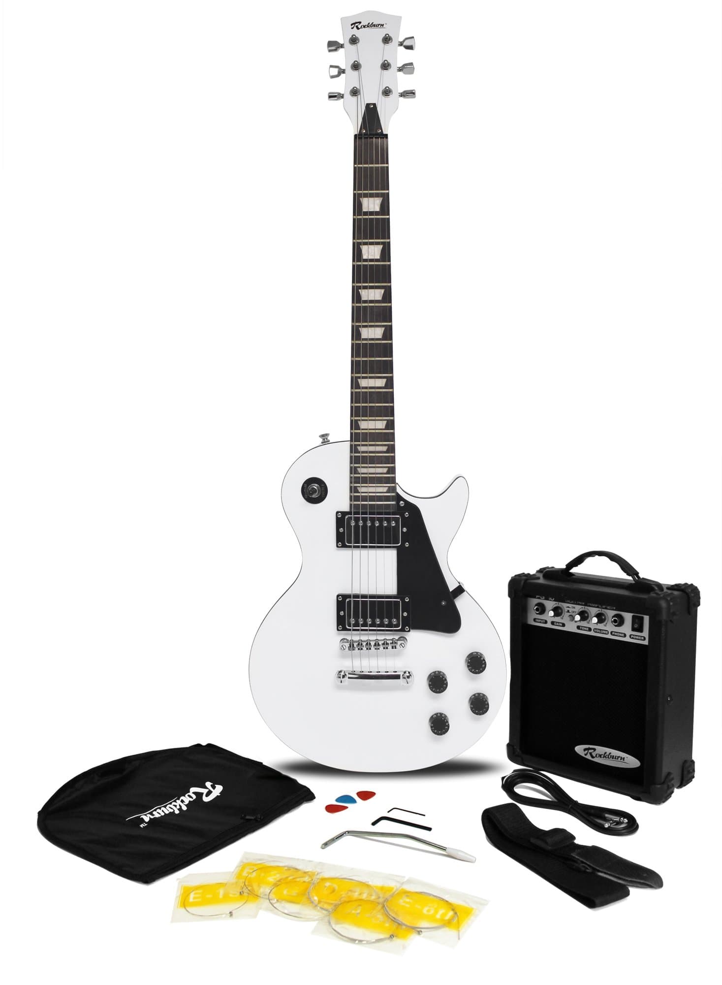 Rockburn LP2-WHT-PK Electric Guitar Pack - White
