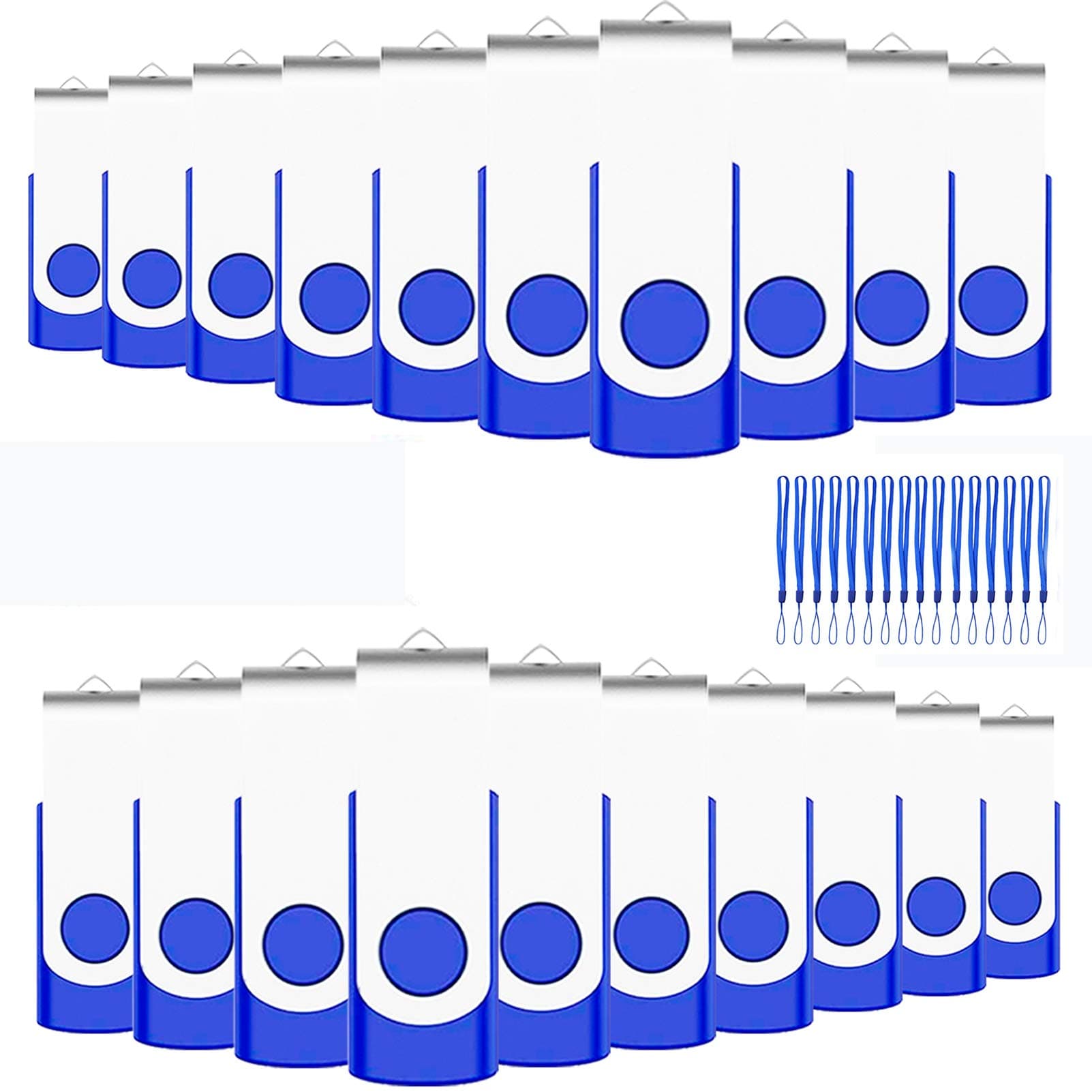 2GB Bulk Flash Drive 50 Pack EASTBULL USB 2.0 Metal Flash Drives Bulk Swivel USB Drives Bulk Thumb Drives Pack (2GB)