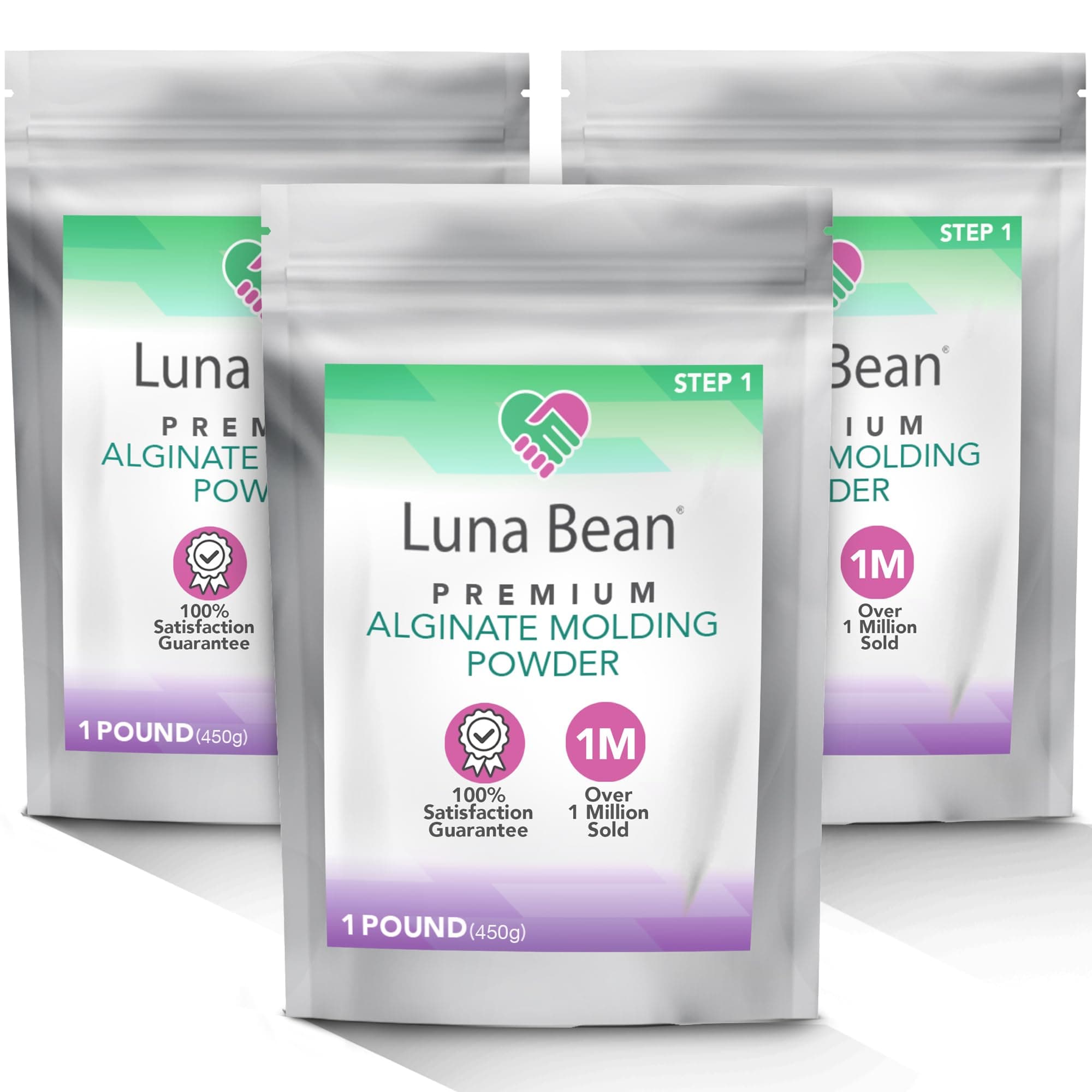 Casting Keepsakes Luna Bean Alginate Molding Powder Refill for Hand Casting Kit - Non-Toxic, Fast Setting - 3 lb (1,350g) - Anniversaries, Birthdays, Family Activities, Couples