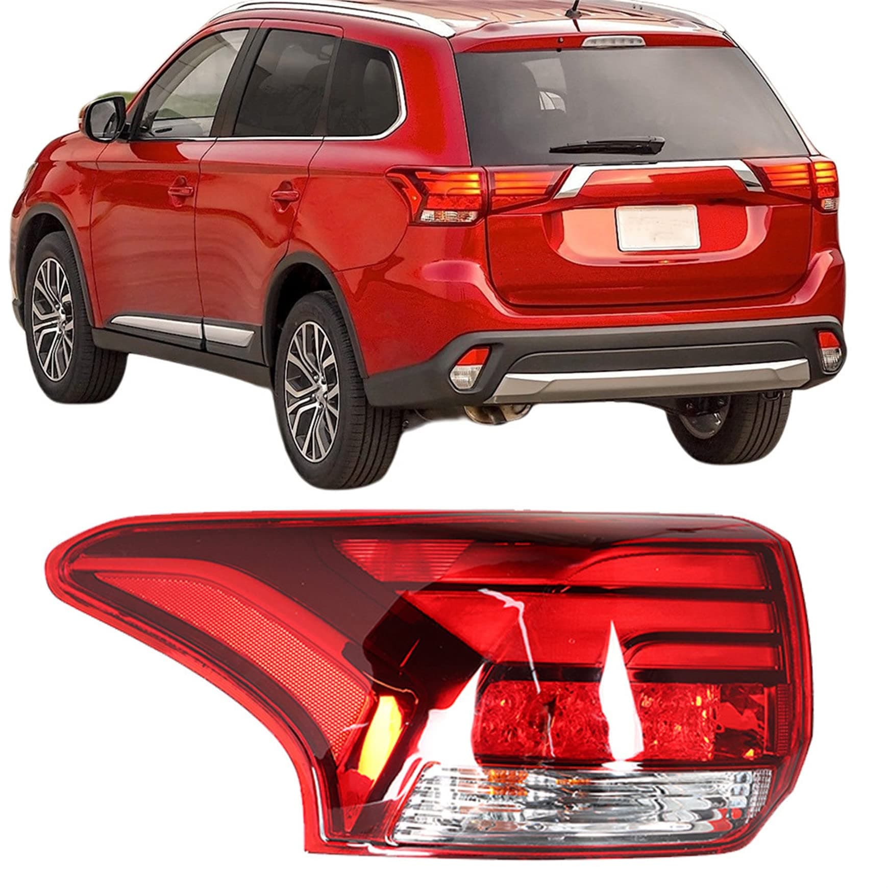 Silscvtt Driver Side Outer Tail Light Assembly Replacement for Outlander 2016-2021 Left Rear Brake Tail Lamp 8330B177 MI2804108