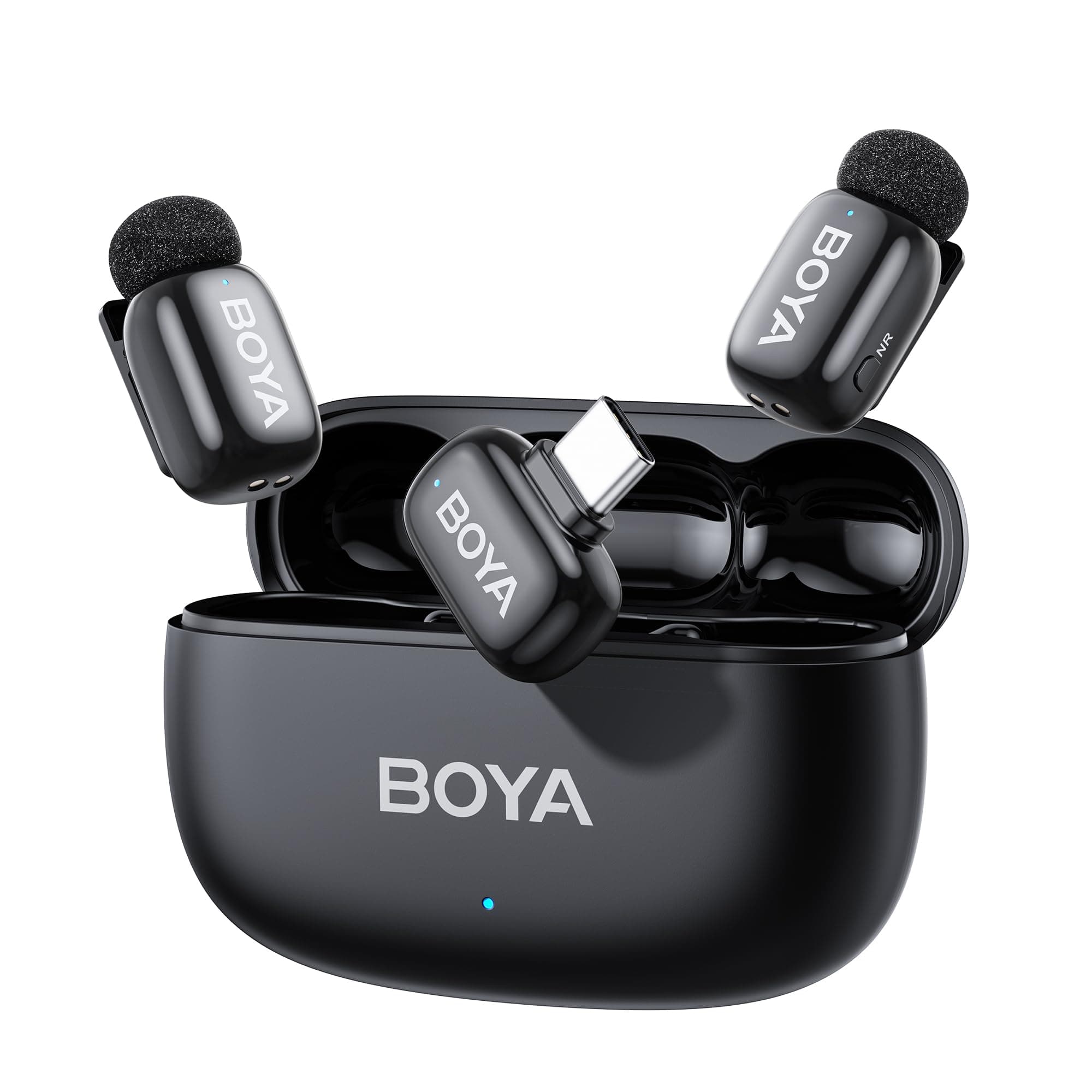 mini Microphone wireless for iPhone, Andriod, Mini Mic 5g Ultralight, Lavalier Microphone, AI Voice Changer, 3-Level Noise Reduction, 30h Charging Case, Lapel Mic, Clip on Mic with USB-C Plug