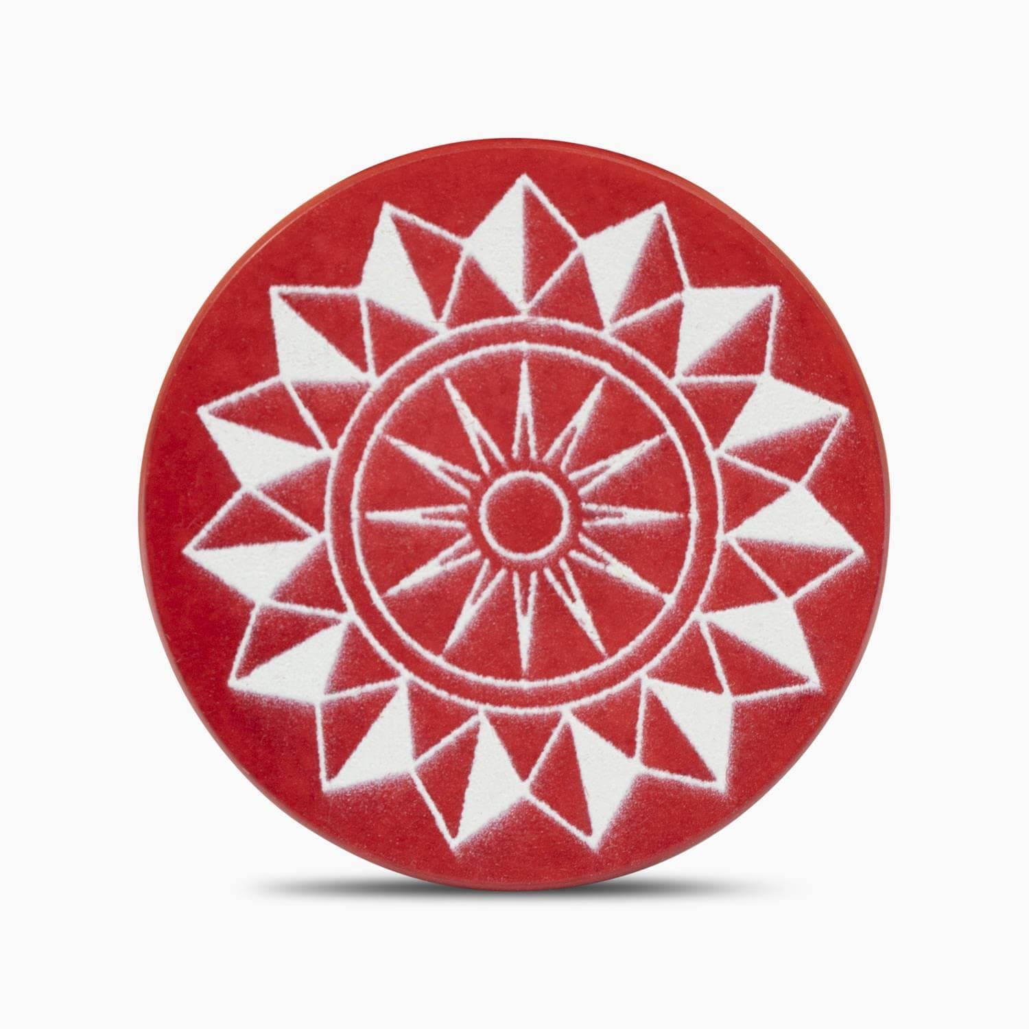 Carrom Striker Tournament and Board Game Striker | Smooth Surface & Excellent Re-Bounce | Standard Size of 40mm diameter and 7mm Height, Acrylic 15 grams weight Carry Box Case (Red Color)