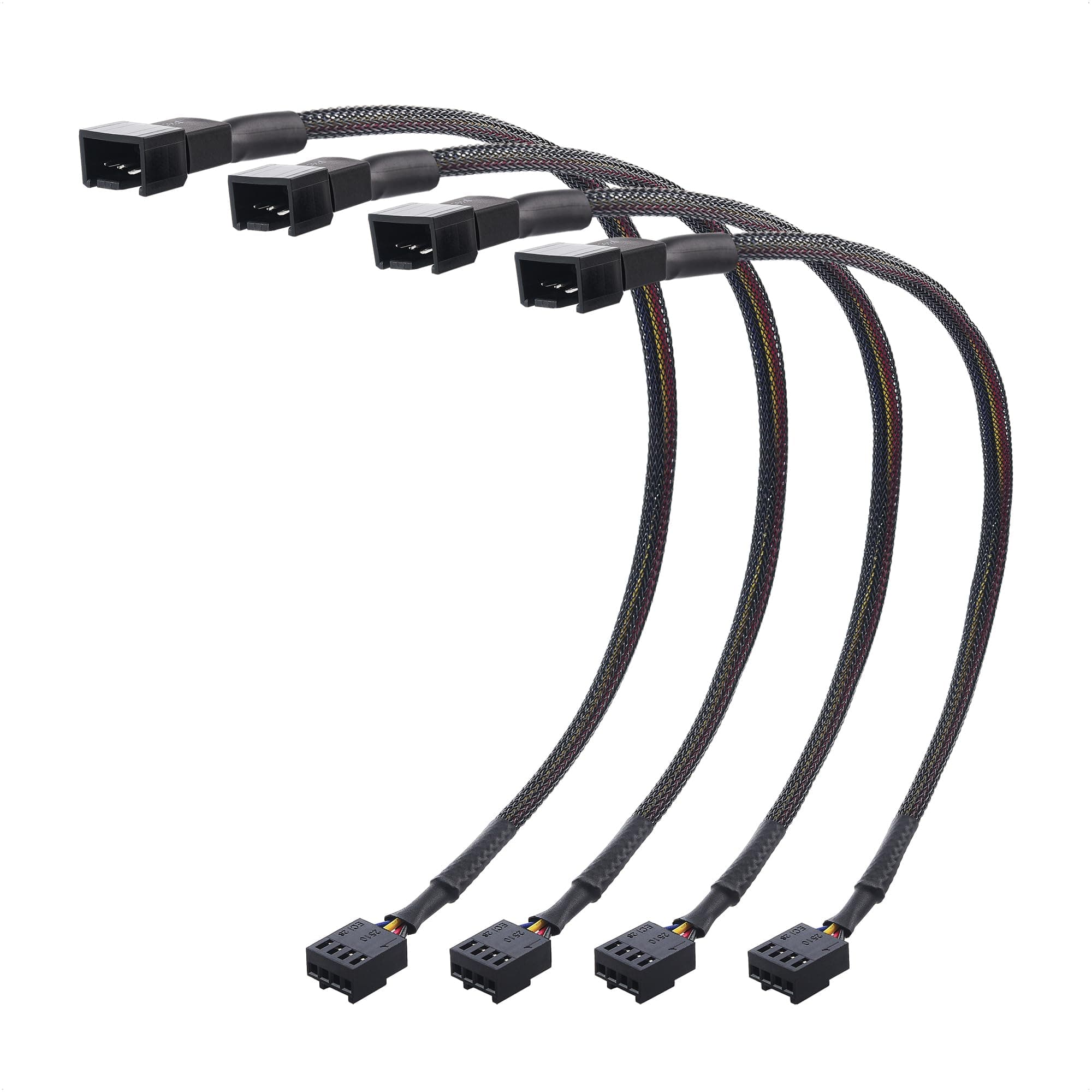 Cable Matters 4-Pack, PWM 4 Pin Fan Extension Cable - 12 inches, PC Fan Extension Cable