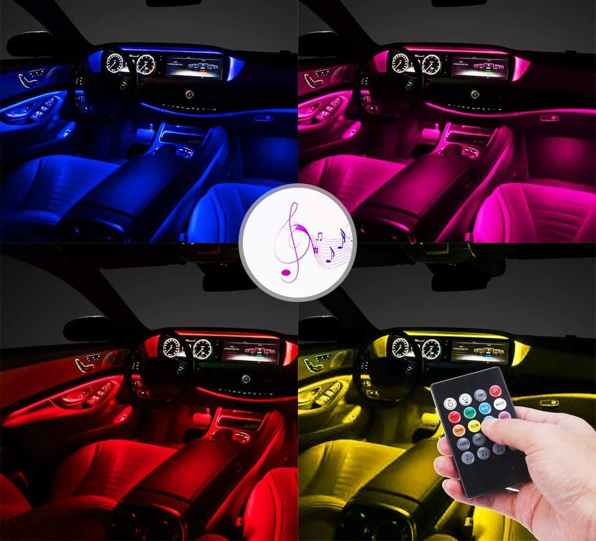 Colorful LED Strip Lamp UnderDash Lighting Kit Music Mode Interior Light Daytime Running Lights Accessories Fit Koleos Renault kadjar captur Fluence Latitude Megane Talisman Espace clio twingo Parts
