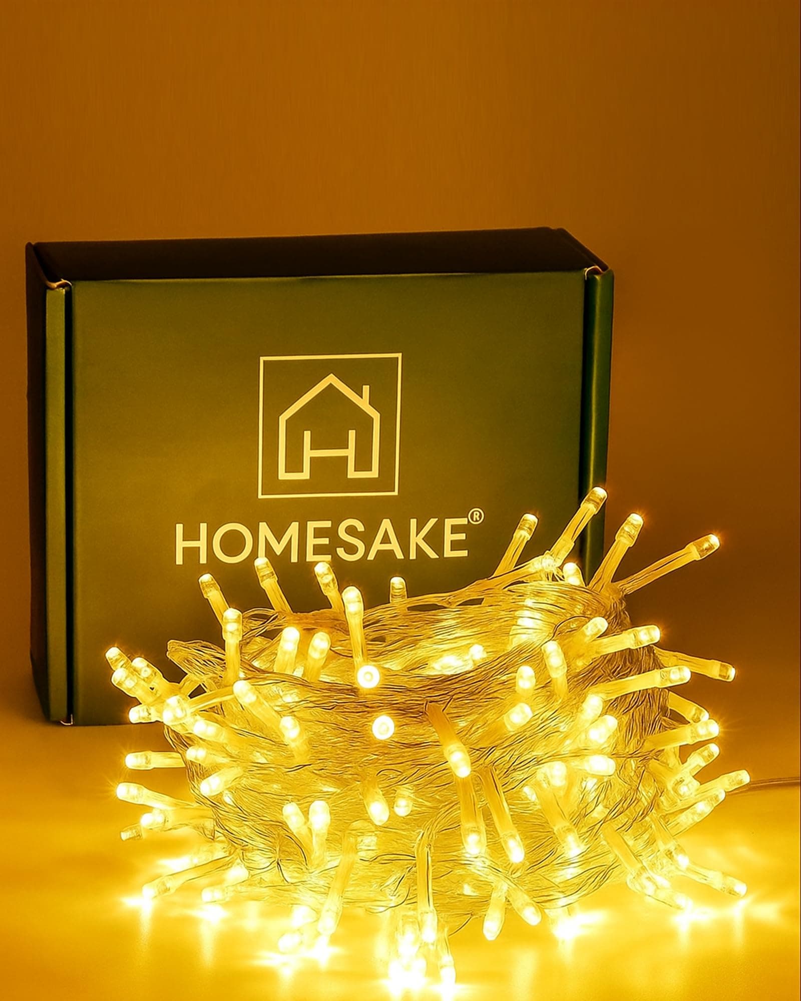 Homesake® 36 Feet Long 40 LED Power Pixel Serial String light Fairy Lights, Plug Sourced, Home & Outdoor light for christmas tree light corner Home, ornament setup festive decor (Pack of 1 Warm White)