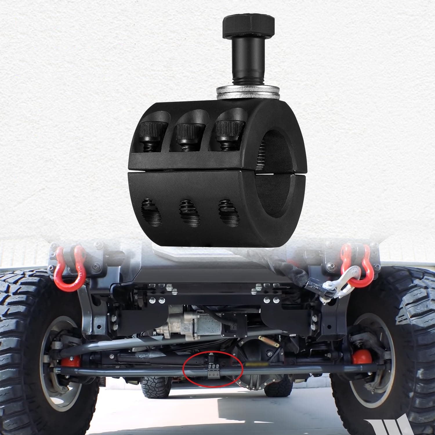 Upgraded Steering Stabilizer Tie Rod Clamp (1-3/8" OD tube) Fit For 2007-2018 Jeep Wrangler JK/JT With 1-3/8" OD Tie Rod, replace for #4050-38