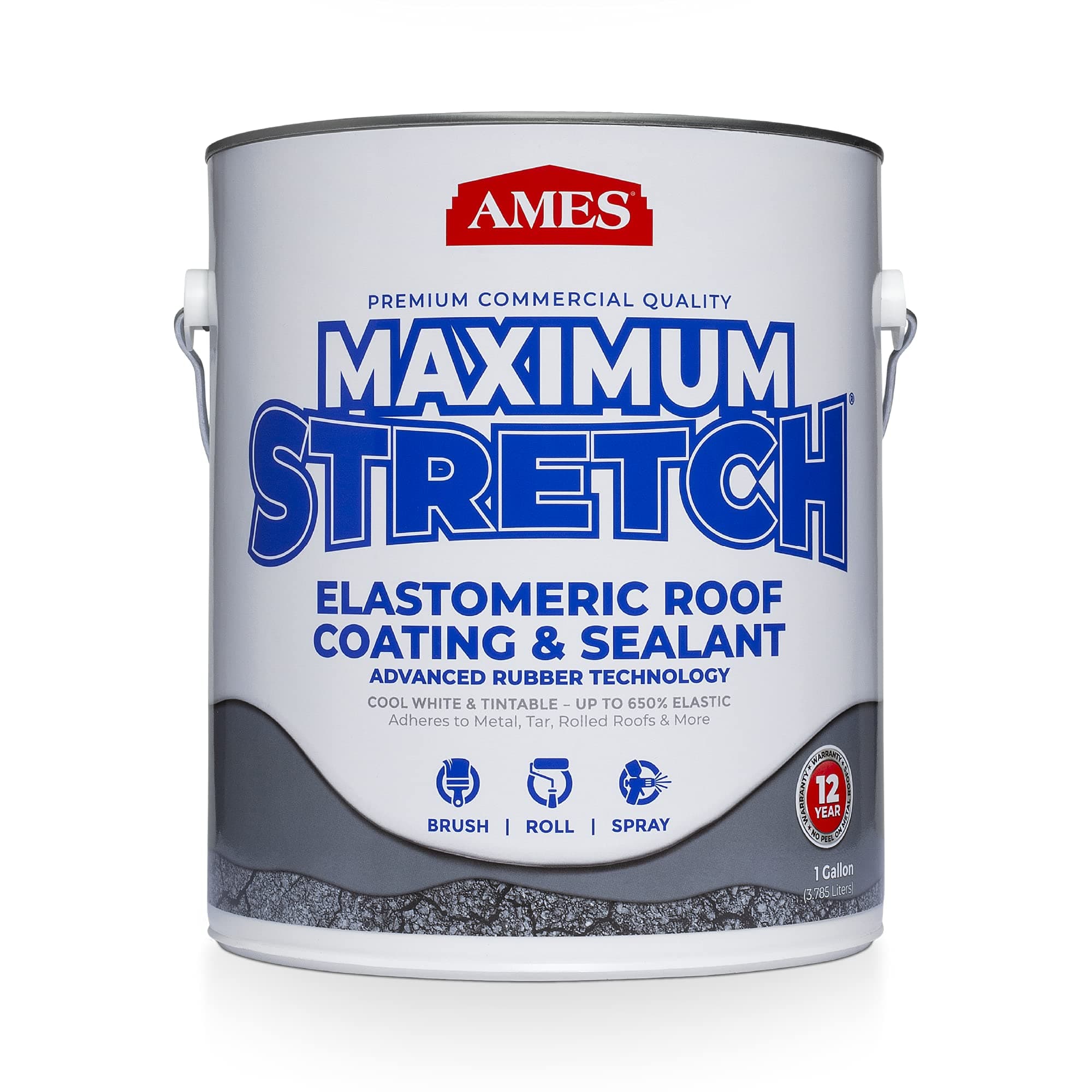 Maximum Stretch, White Elastomeric Roof Coating - 1-Gal, Water-resistant Sealant by Maximum Stretch