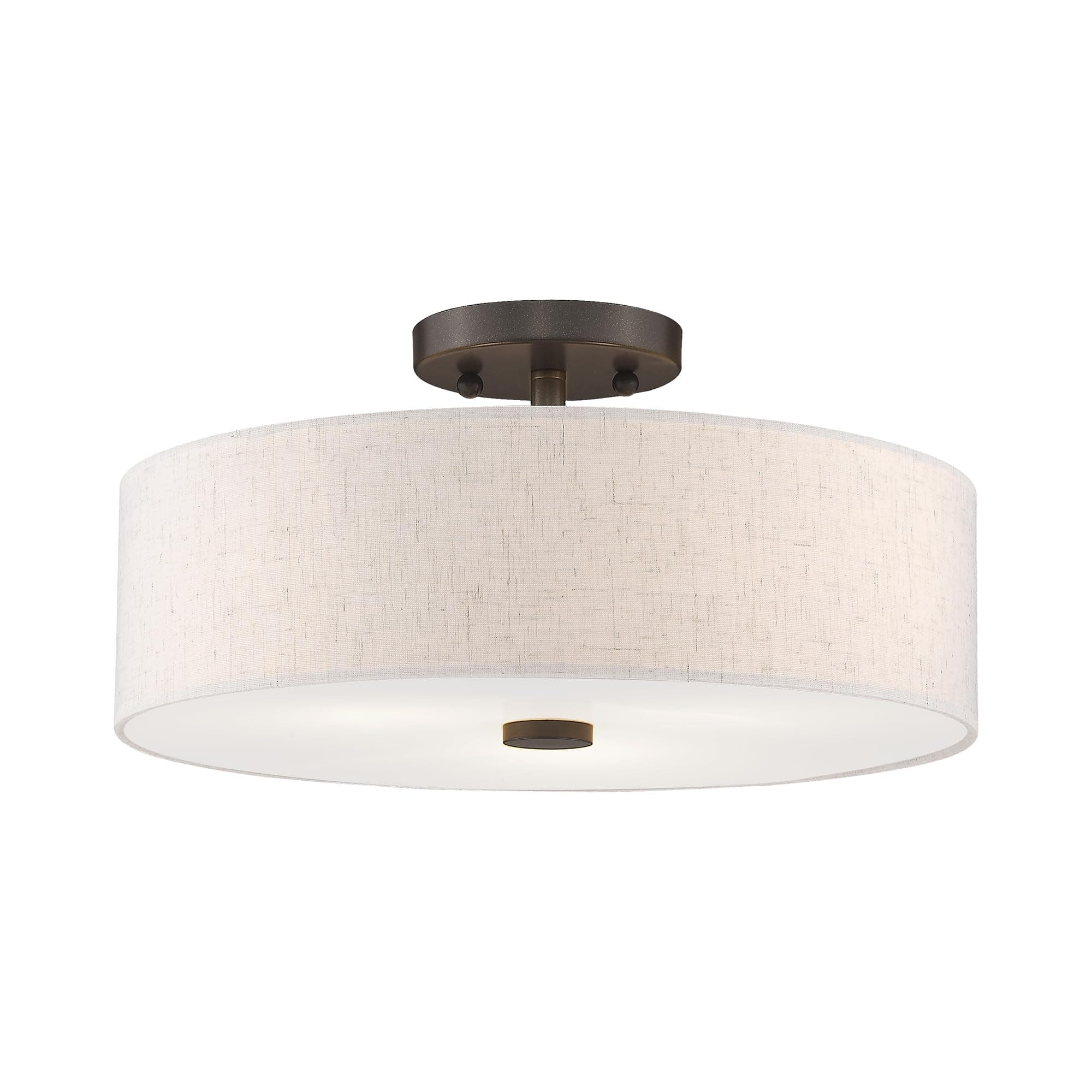 Livex Lighting 3 Light English Bronze Ceiling Mount, Steel, 60 W