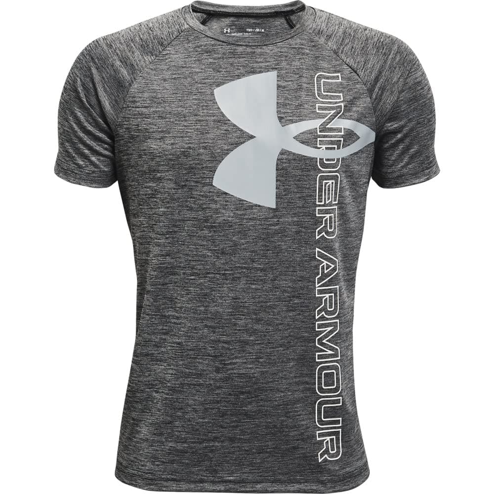 Under Armour boys Tech Split Logo Hybrid Short Sleeve T-shirt Long Sleeve