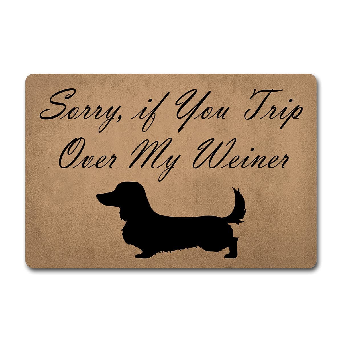 Welcome Mat with Rubber Back 15.9"(W) x 23.7"(L)Sorry If You Trip Over My Weiner Doormat Dachushund Dog Funny Dogs Theme Doormat for Entrance Way Decorative Mats for Front Porch No Slip Kitchen Rugs
