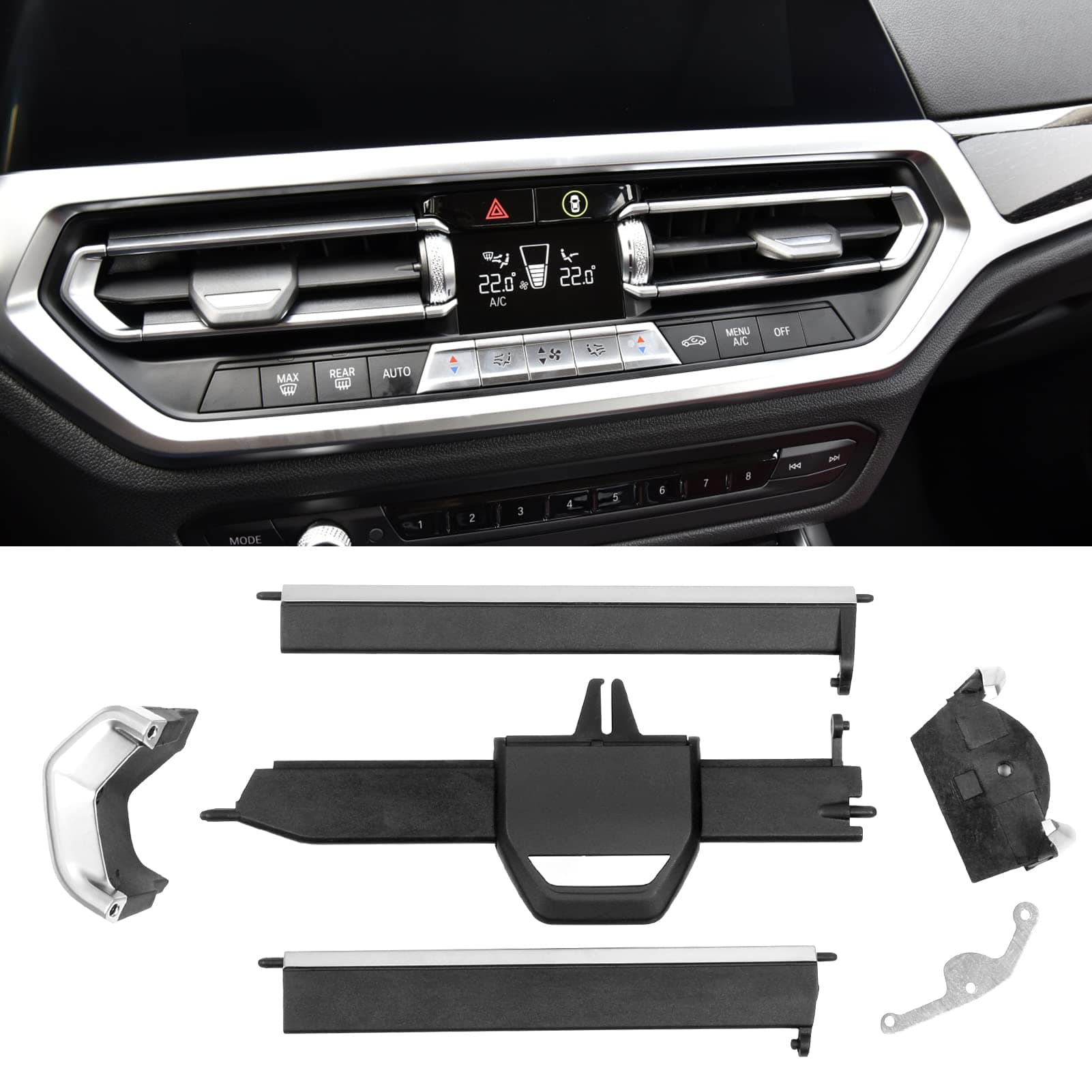 Jaronx Compatible with BMW Air Vent Clips Tab for 3' G20 G21/4' G22/X3 G01/X4 G02/Z4 G29, Upgraded Air Conditioning AC Vent Clips Outlet Tab Set Fit for BMW Trim(Left Side)