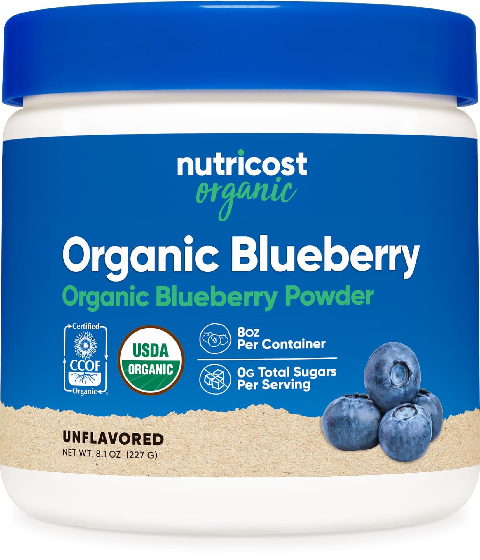 Nutricost Organic Blueberry Powder 8oz (227g) - Gluten Free, Non-GMO, Organic Blueberry