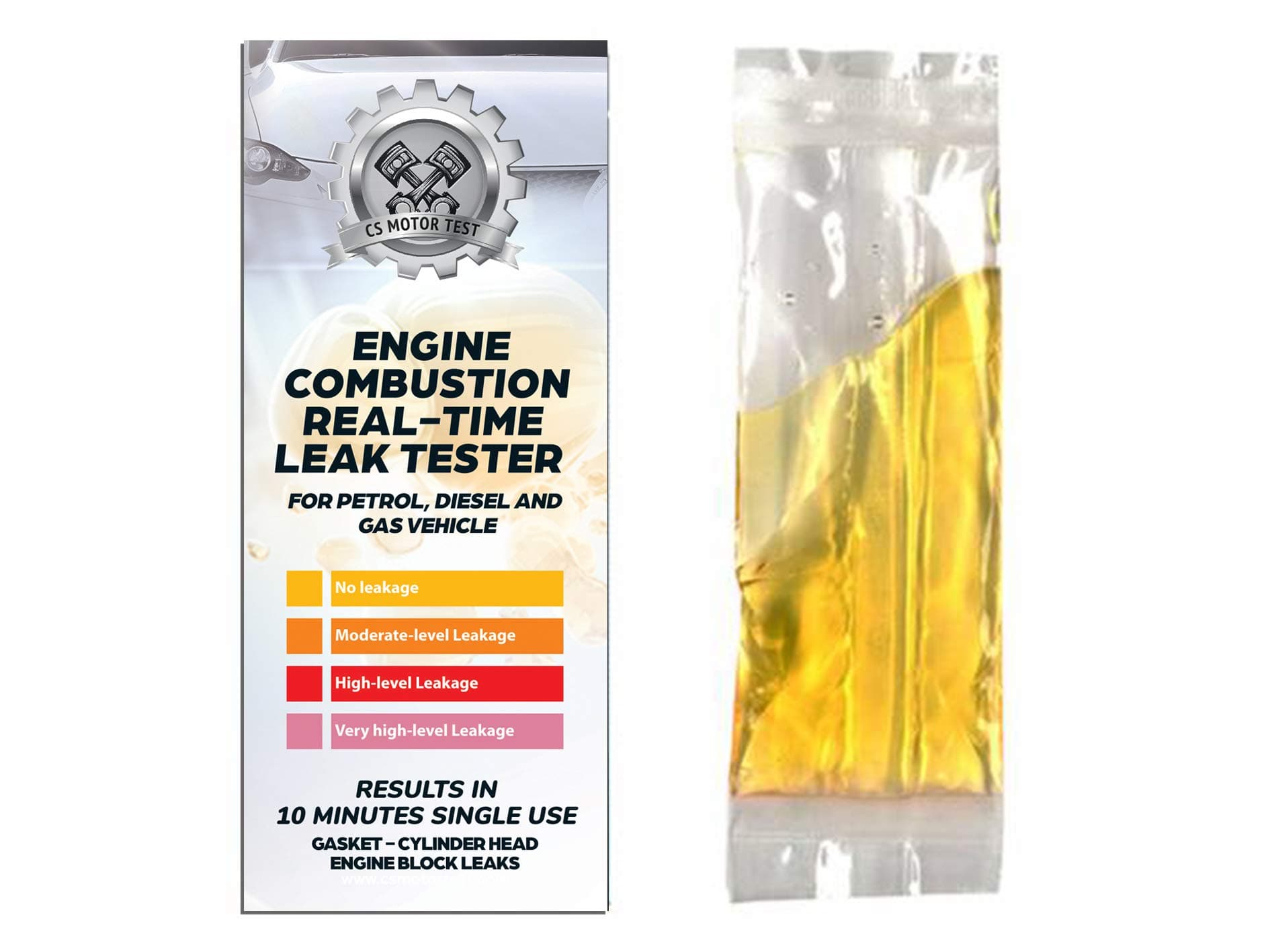 CS Engine Combustion Real-TIME Leak Tester - Cylinder Gasket CO2 Head Tester - Test While Driving - Petrol Diesel Gas - Engine Under Load Head Gasket Test Kit - 2 PCS in a Box