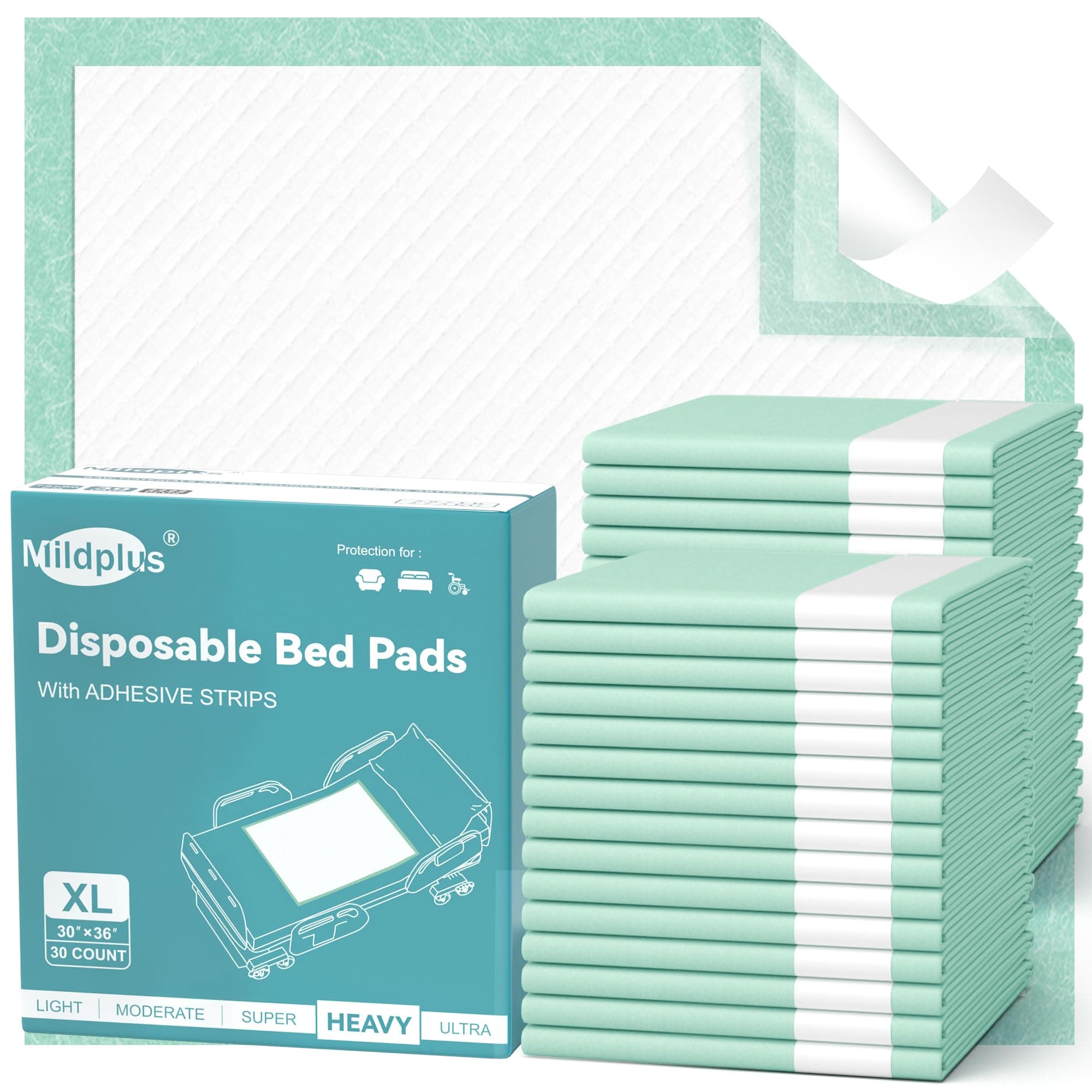 30''X36'' Bed Pads with Adhesive Strips