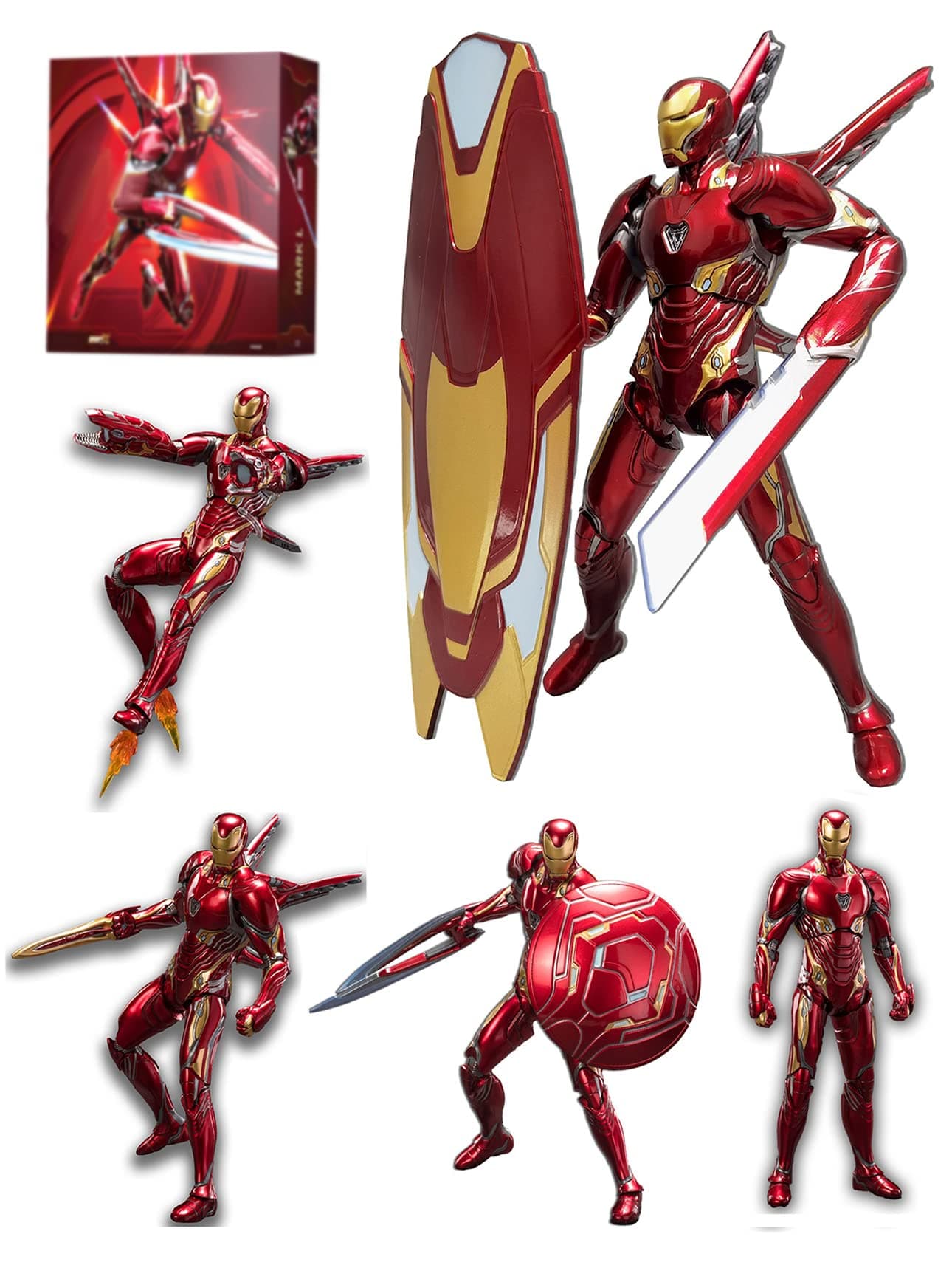 OVONNI Ironman MK 50 (Deluxe Version),All Joints Movable 7 Inch Collectible Action Figure,Multi Weapon Accessories