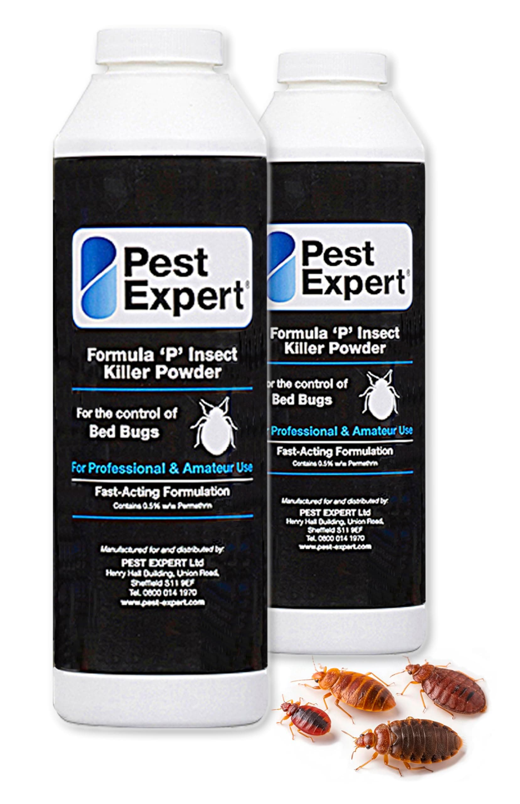 Pest Expert Bed Bug Killer Powder XL (2 x 300g) Formula 'P' Fast-Acting, Maximum Strength Bed Bug Treatment for Rapid Control - Professional Strength Approved for Amateur Use