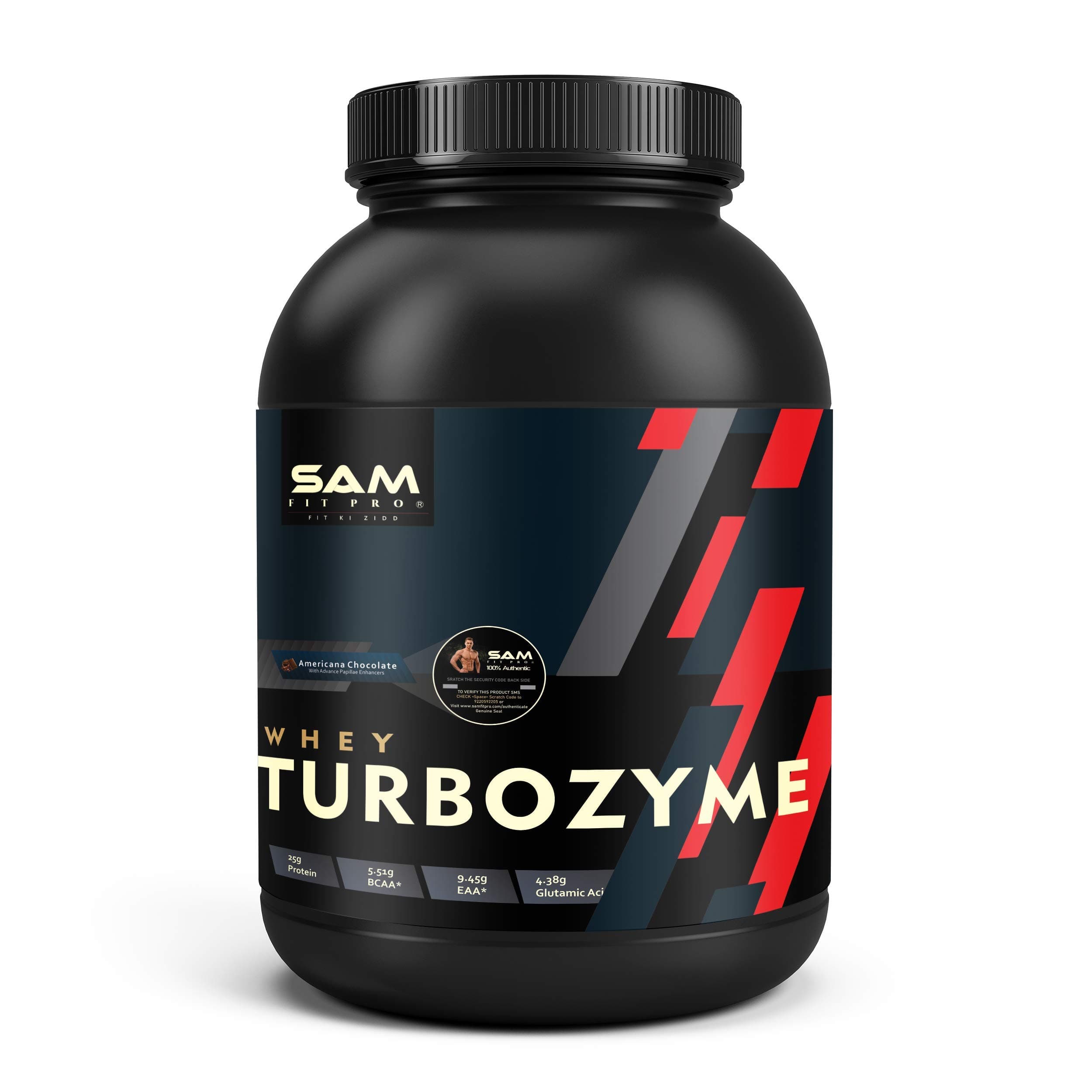 SamFit Pro TurboZyme Whey Protein | Chocolate |1 Kilogram | 33 Gram Protein per Scoop - High Absorption Protein and Lean Muscles