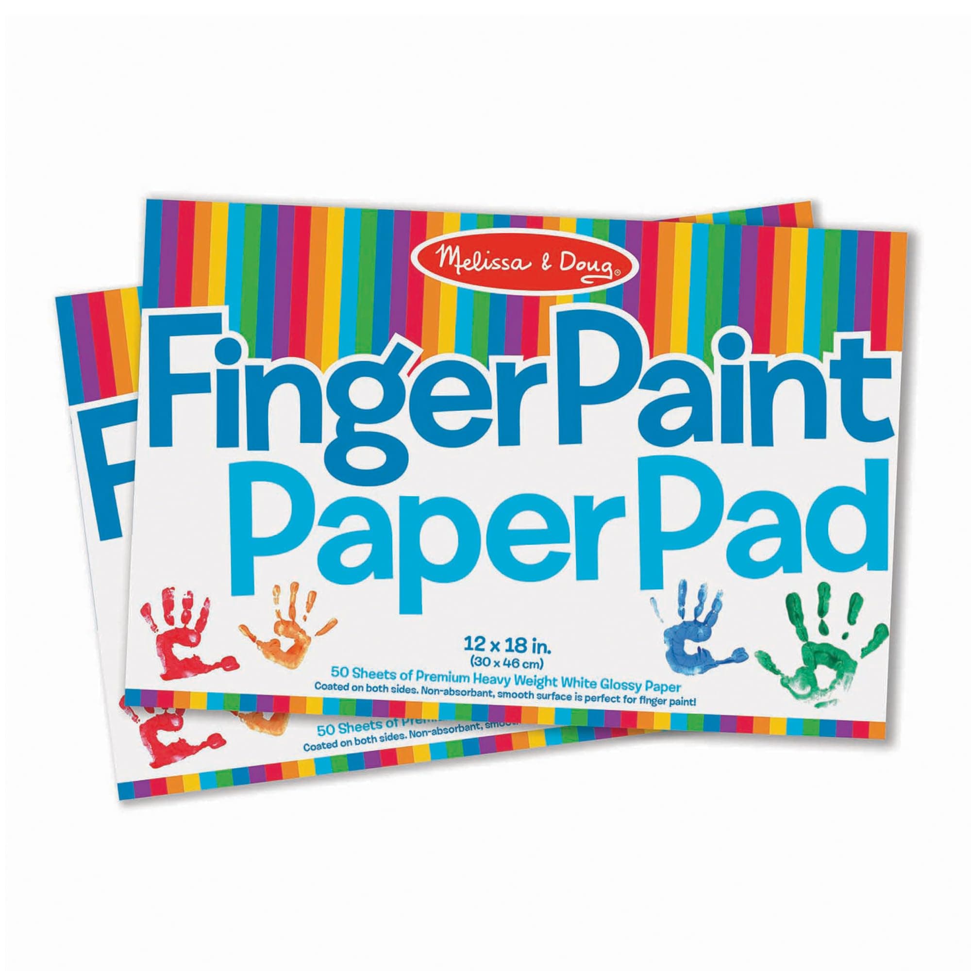 Melissa & Doug Finger Paint Paper Pad (2-Pack, 50-Sheets Each) - 12x18 Inch Art Paper for Kids Activities, Arts and Crafts, and Homeschool Essentials - FSC Certified