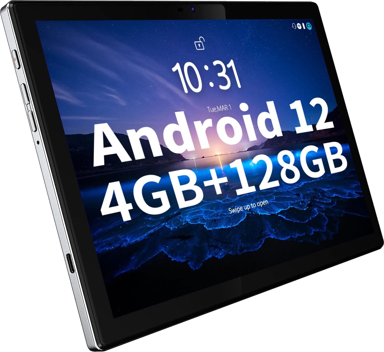 BYYBUO Tablet 10.1 inch Android Tablets, Octa-Core Processor, 1920x1200 IPS FHD Display, 4GB RAM 64GB ROM, 7000mAh Battery, 5.0MP+13.0MP Camera, 2.4G+5G WiFi, Bluetooth, GPS, FM (2024 Gray)