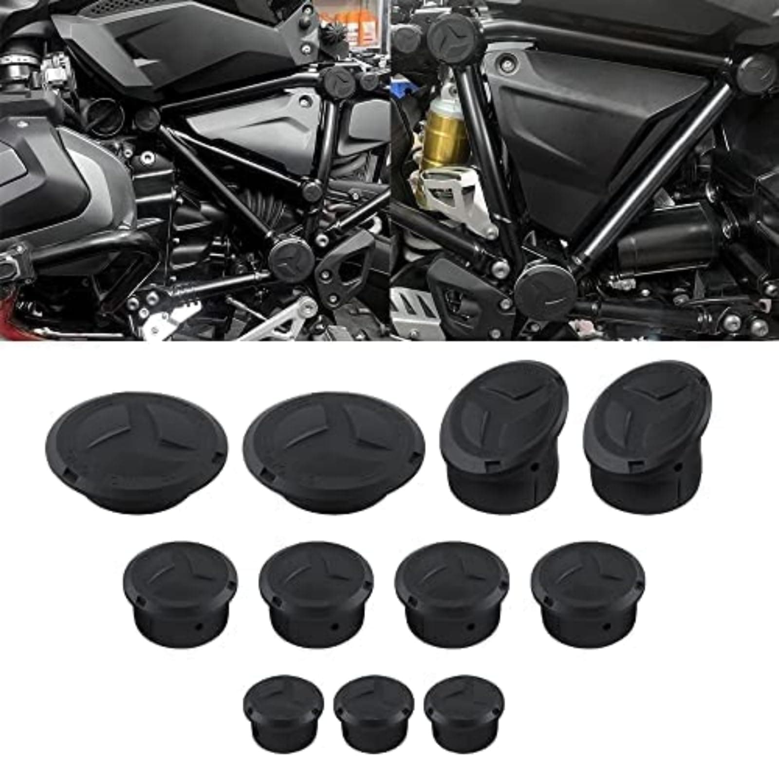 NICECNC 11pcs Motorcycle Frame Hole Caps Cover Plug Compatible with BMW R1200GS LC R 1200 GS LC Adventure R1250GS R 1250 GS Adventure 2014-2021 2020 2019 2018 2017 2016 2015 2014 2013