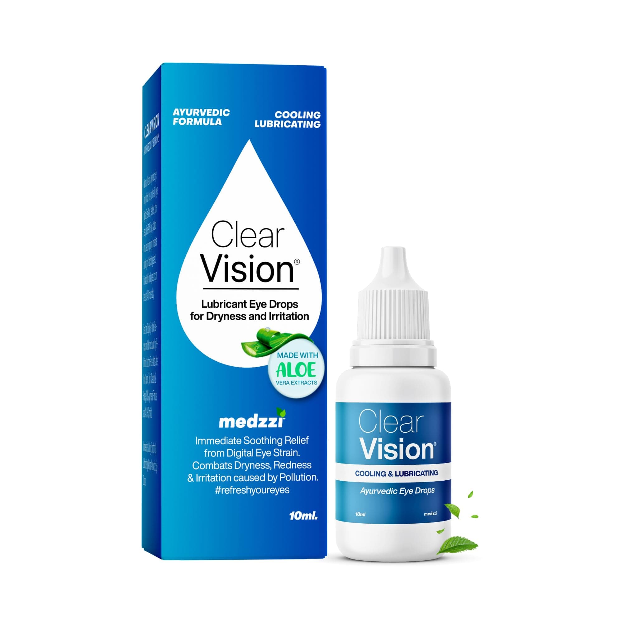 Clear Vision Eye Drop | Ayurvedic Formula | Daily Use Eye drops with Aloe Vera, Rose Water, Honey, Neem & Tulsi | 10ml