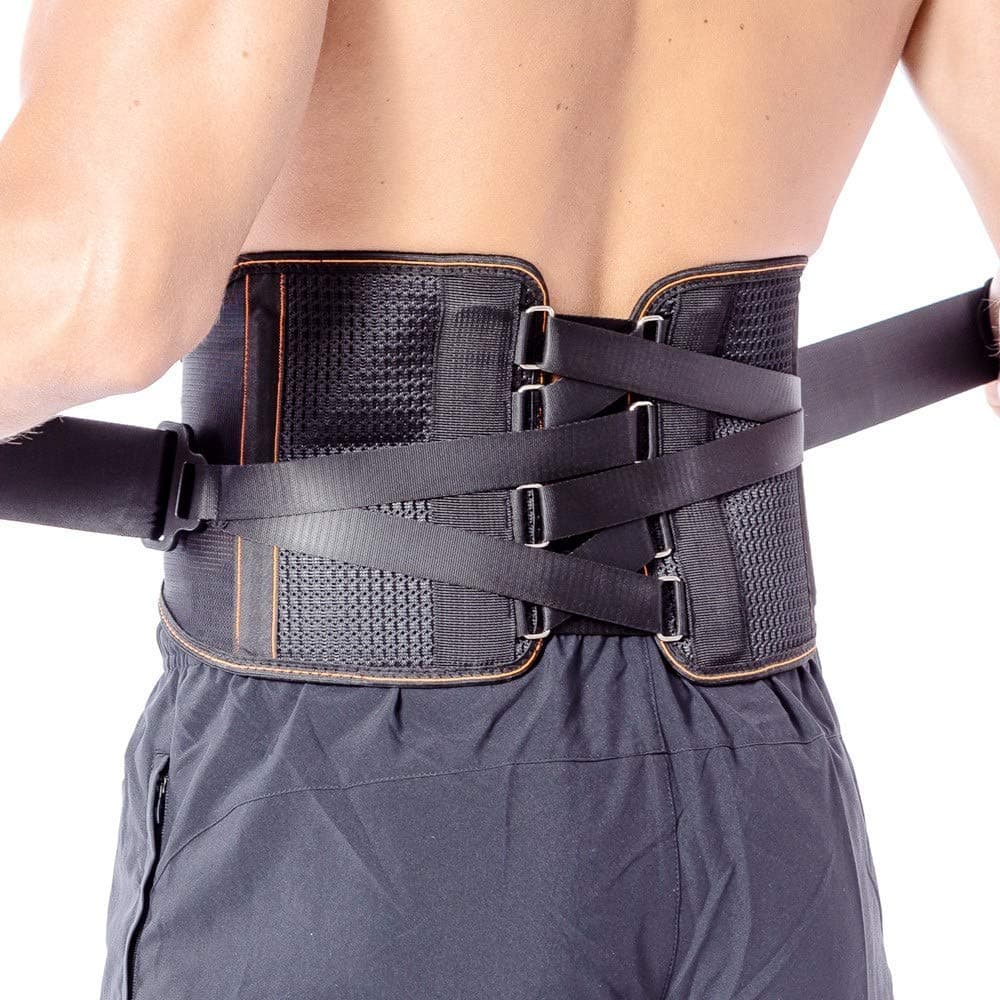 Mueller 255 Lumbar Support Back Brace with Removable Pad, Black, Regular(Package May Vary)