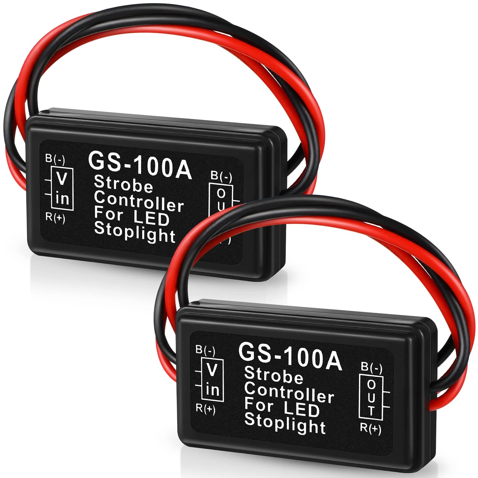 Frienda 2 Pieces Brake Light Flasher Strobe Tail Light LED Module Flash Strobe Controller for Motorcycles Cars Trucks 12-30 V