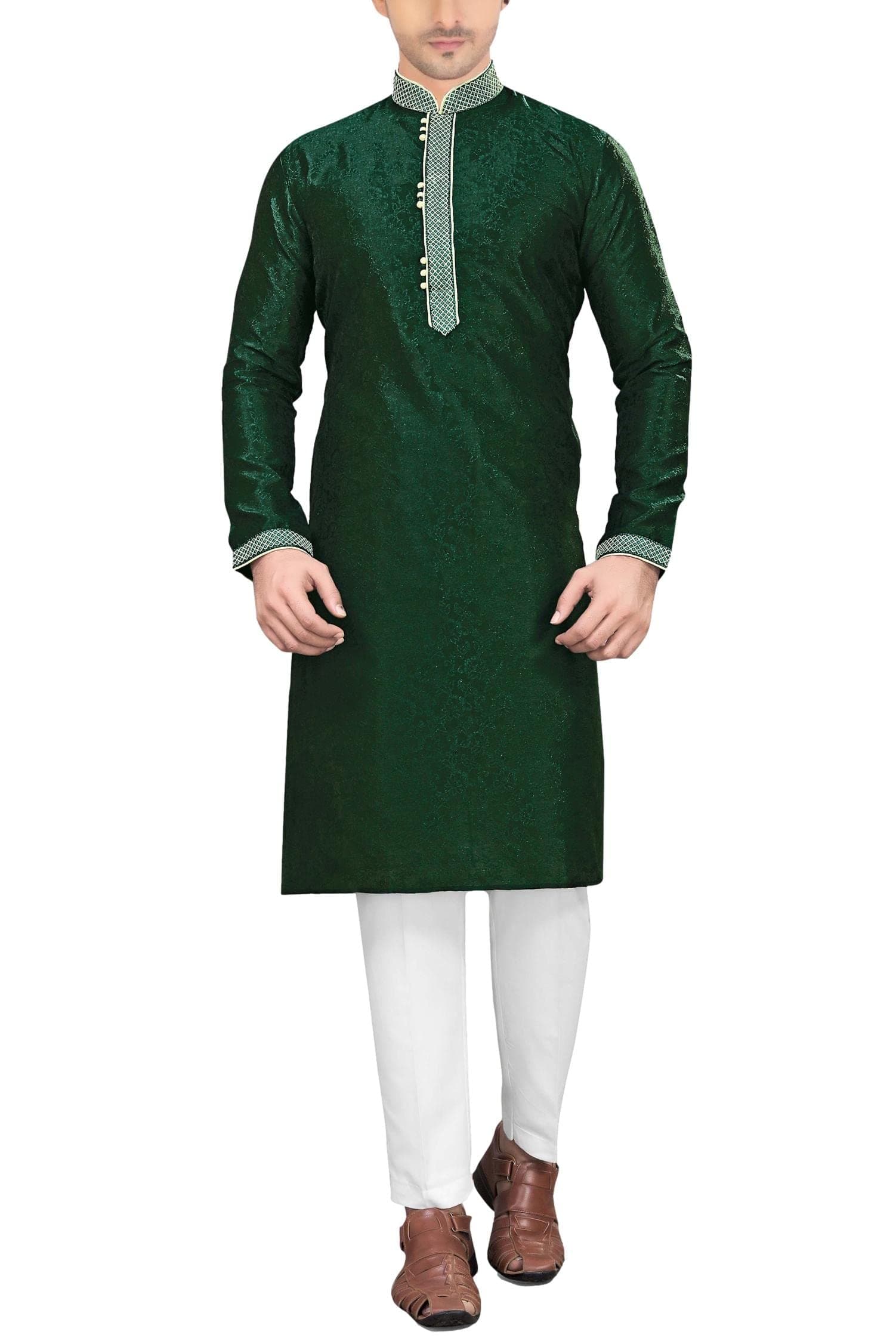 Men's Green Kurta Pajama Set
