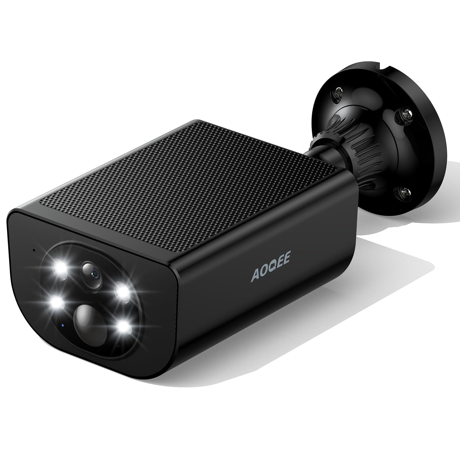 Cameras for Home Security-2.4G WiFi Battery Powered Security Cameras Wireless Outdoor with Built-in Solar Panel, 2K Color Night Vision, 2-Way Talk, TF Card&Optional Cloud Storage, S1 1P Black