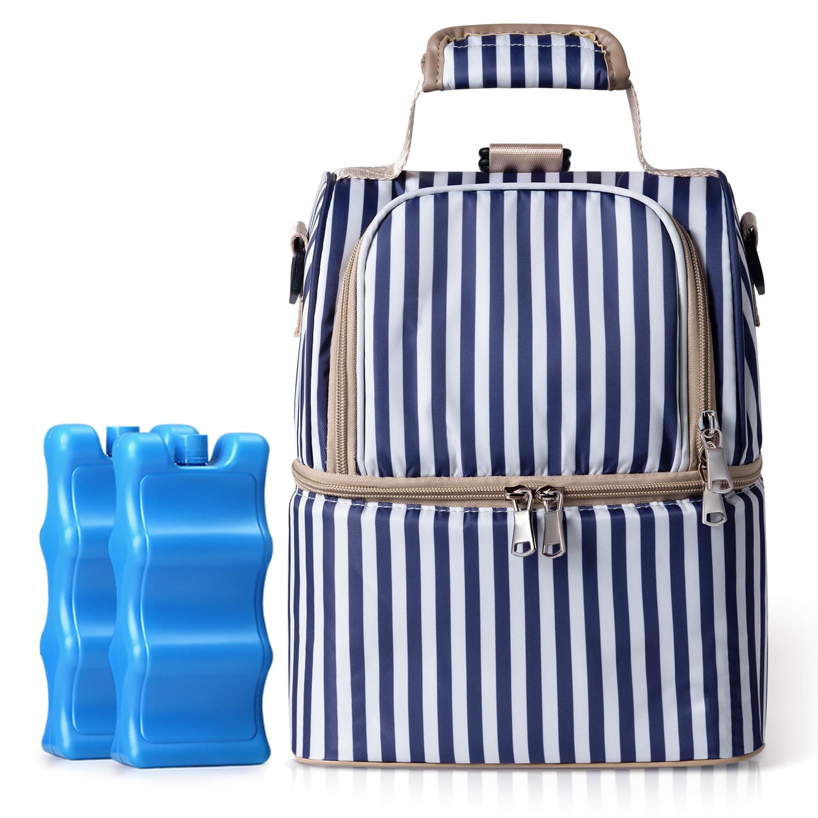 NCVI Breastmilk Cooler Bag with Ice Pack-Double Layer Fits 6 Bottles, Up to 9...