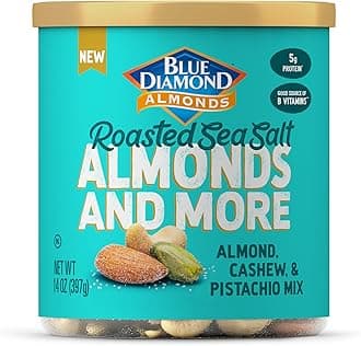Mixed Nuts Roasted Sea Salt Deluxe Snack Nuts, Almonds, Pistachios, and Cashews, 14oz. Can (Pack of 1)
