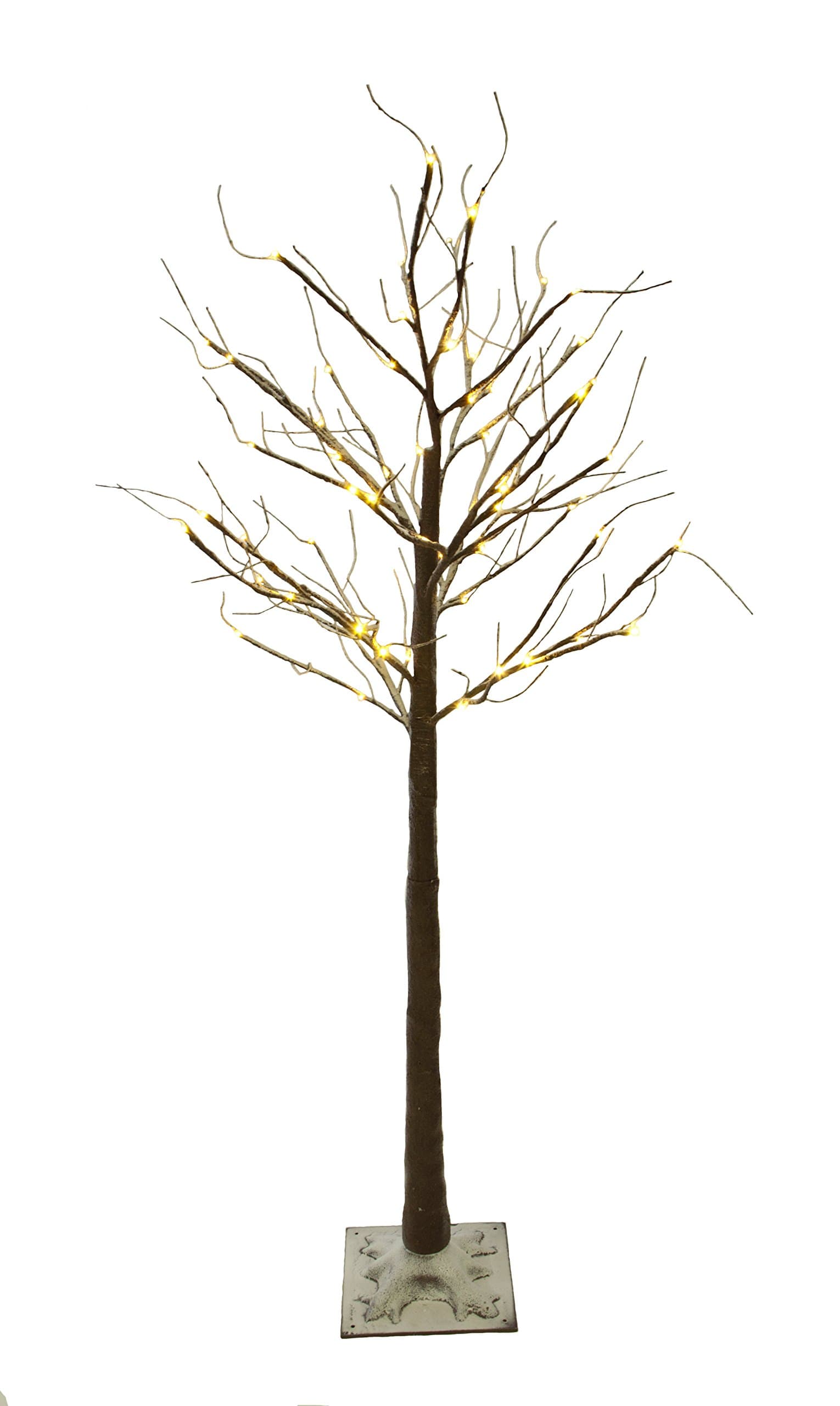 Brite Ideas 120cm Snowy twig Tree with 48 led, Plastic^PVC, 5 W, White