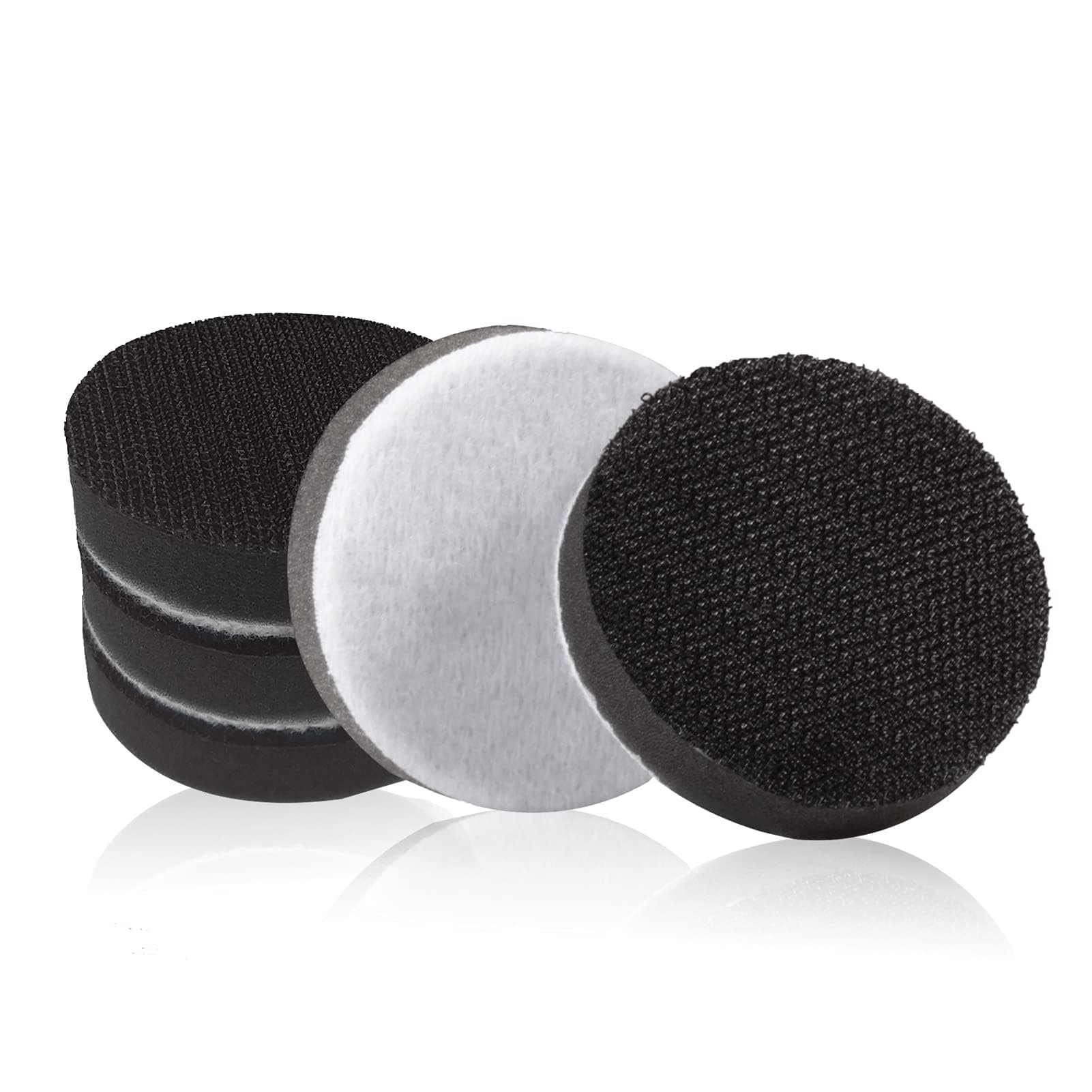 5 Pack 2 Inch (50mm) Hook and Loop Soft Foam Buffering Pad No Hole Sponge Cushion Buffer Pad High Density Foam Sanding Pads for Orbital Sander Soft Interface Pad