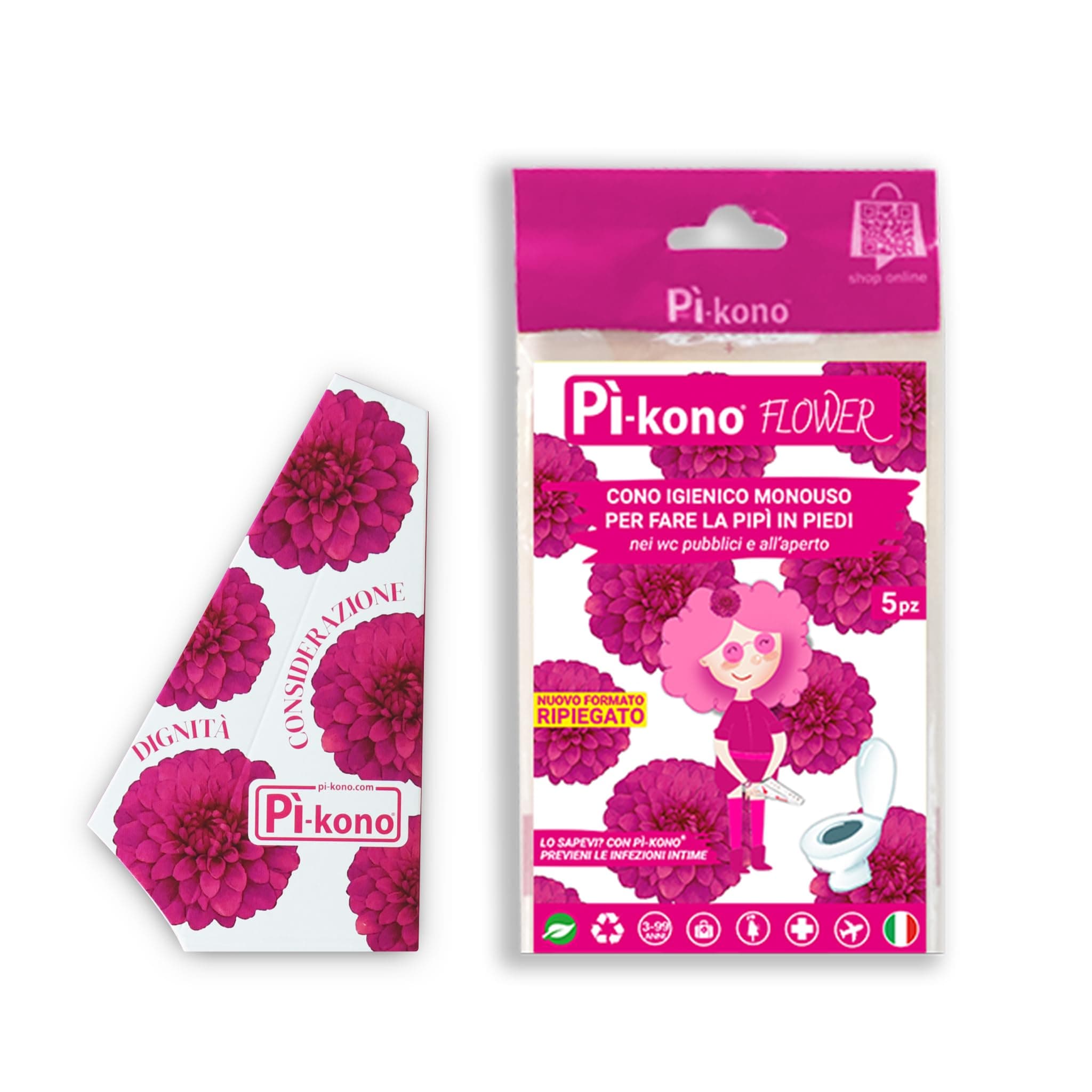 10 Pì-kono – Disposable Cone to pee standing IDEAL FOR EVERY WOMAN