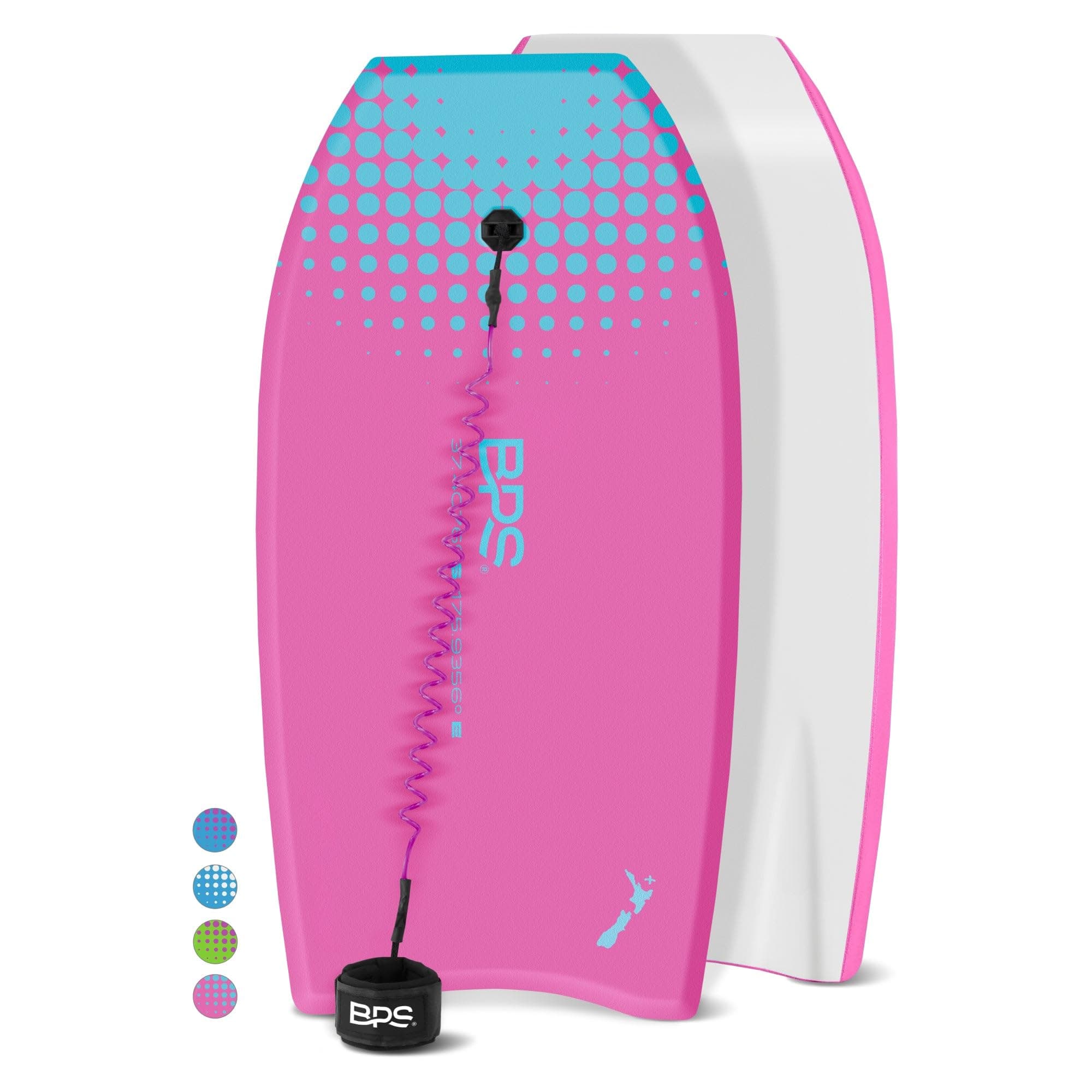 Storm' Bodyboard with Premium Coiled Leash & Fin Tethers - Lightweight with EPS Core, Durable for All Wave Conditions