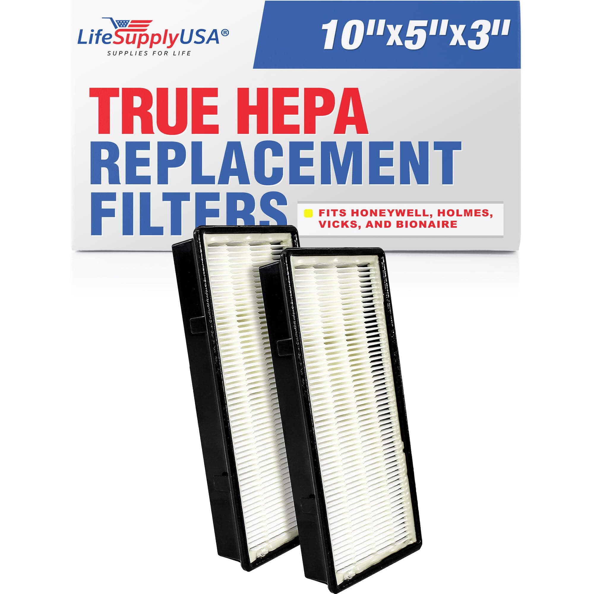 AER1 / 16216 True HEPA Filter Replacement Compatible with Holmes HAPF300 & HAPF30 (Type D) and Bionaire BAP536/BAP516 by LifeSupplyUSA (2-Pack)