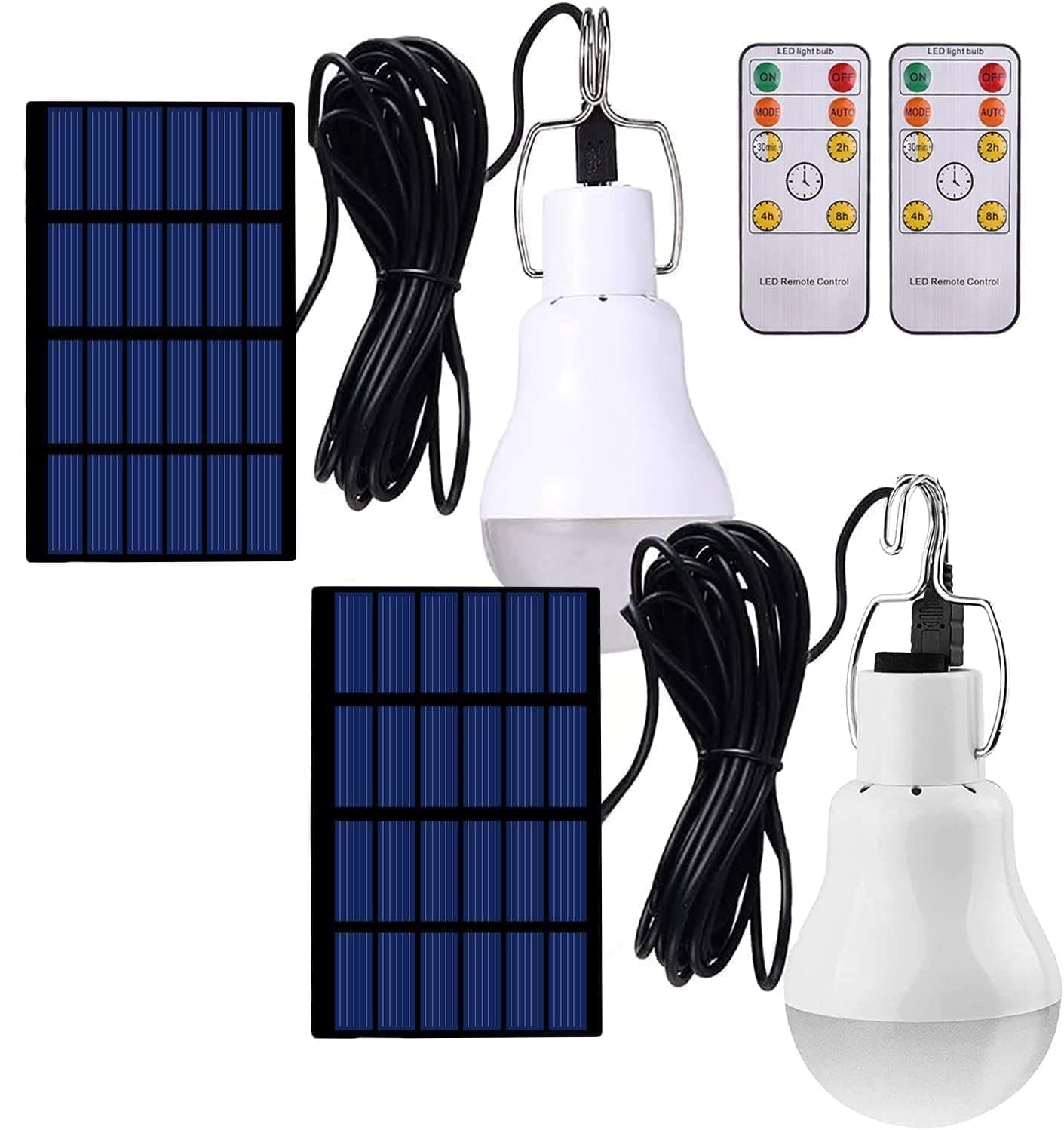 Chicken Coop Light with Timer, Dusk to Dawn Rechargeable Solar Light Bulbs fo...