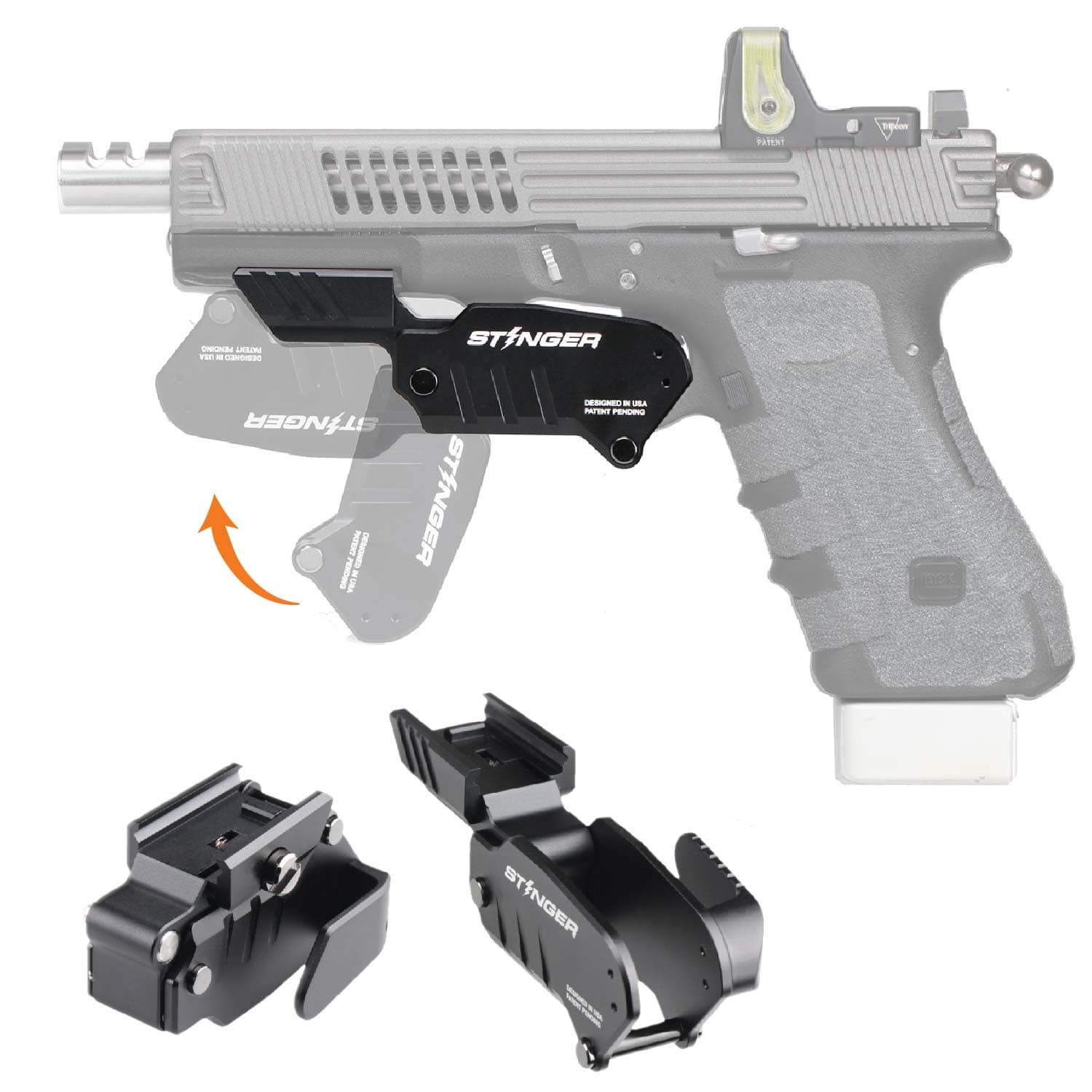 Stinger Tactical Trigger Guard Holster, Concealment System, Minimalist Concealed Carry Gun Holster, Clip & Quick Draw, Flip to Open, IWB Inside The Waistband Conceal Carry