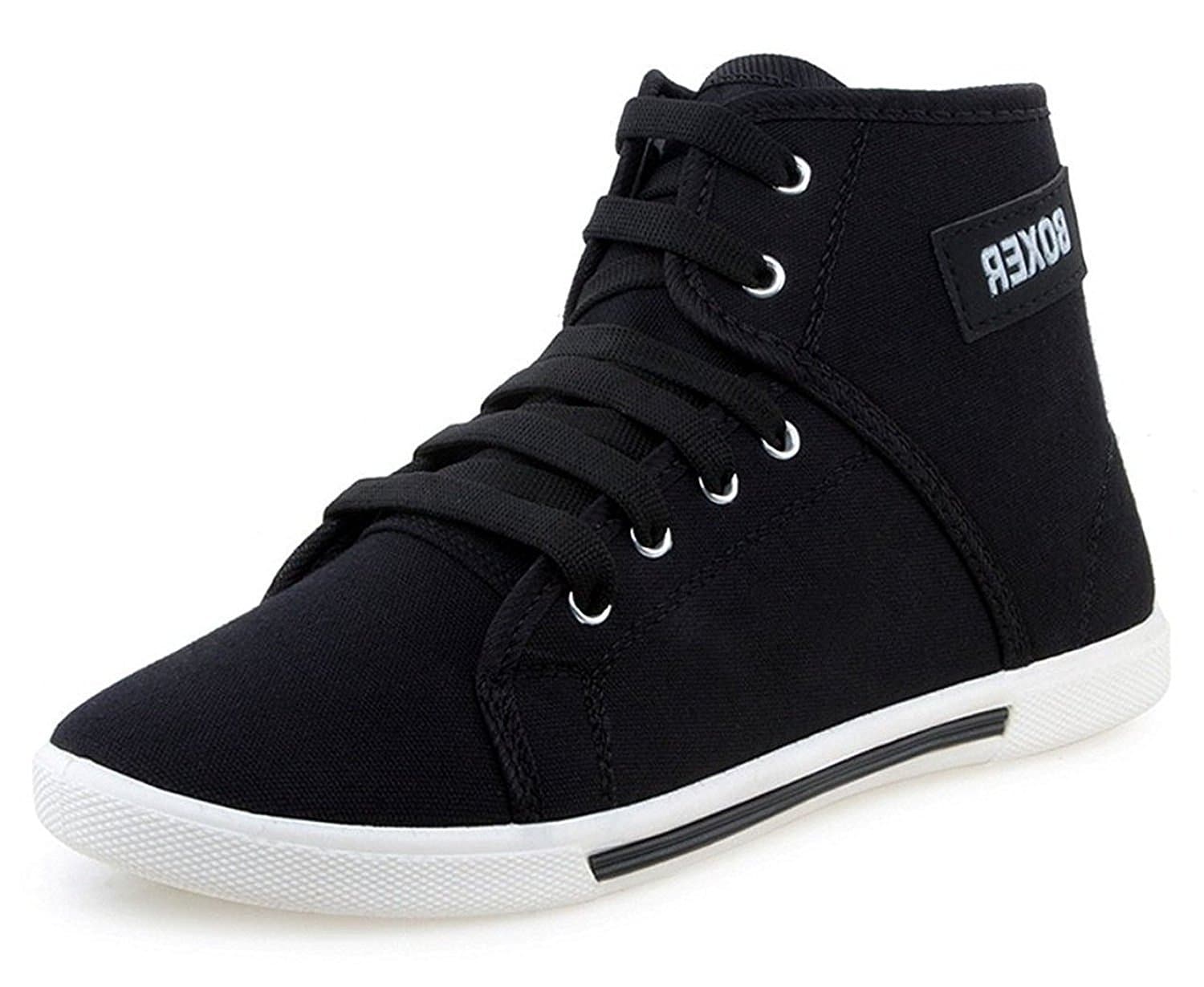 Men's Black High-Top Sneaker - 7 UK