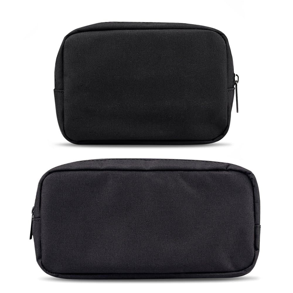 Universal Electronics/Accessories Soft Carrying Case Bag, Durable & Light-Weight,Suitable for Out-Going, Business, Travel and Cosmetics Kit (Small+Big-Black)