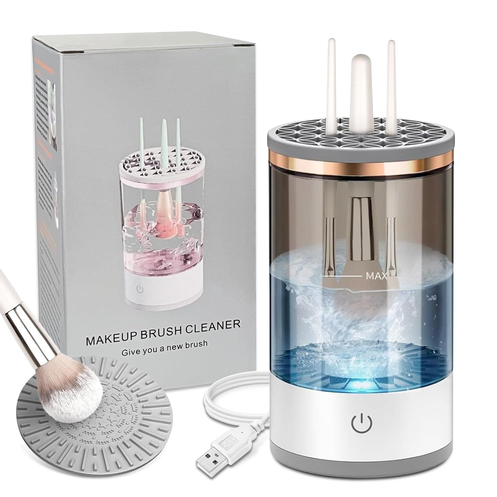 Electric Makeup Brush Cleaner - Efficient Electric Makeup Brush Cleaner Machine for Thorough Brush Cleaning, Ideal for Makeup Artists & Enthusiasts