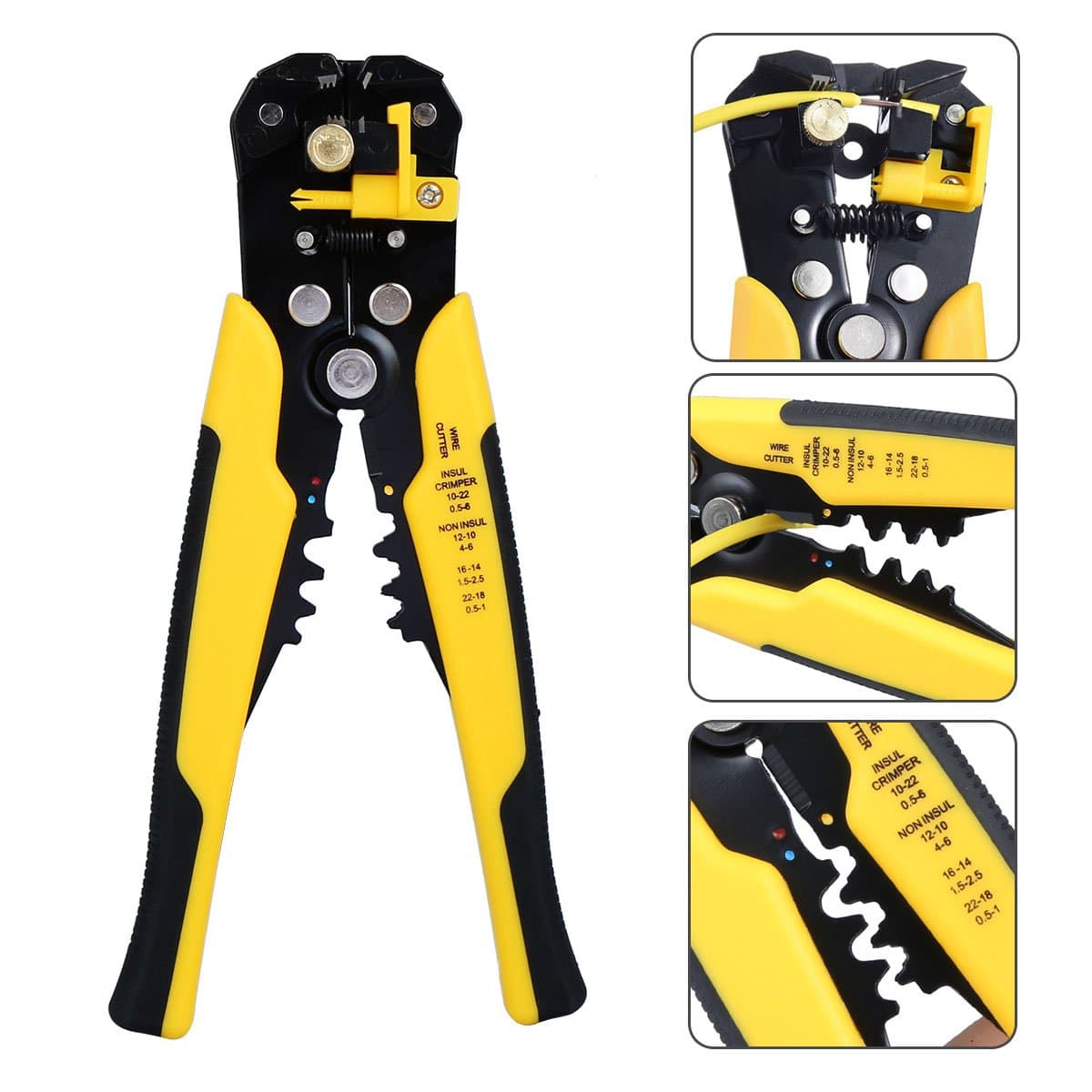 Wire Stripper Plier,Wire Stripper,Soyion 5 in 1 Multifunctional Cable Cutter,Self-Adjusting Automatic Terminal Ratchet DIY Tool Electronic Cables Crimper with Stripping Crimping Cutting Up to 24 AWG Hand Tools